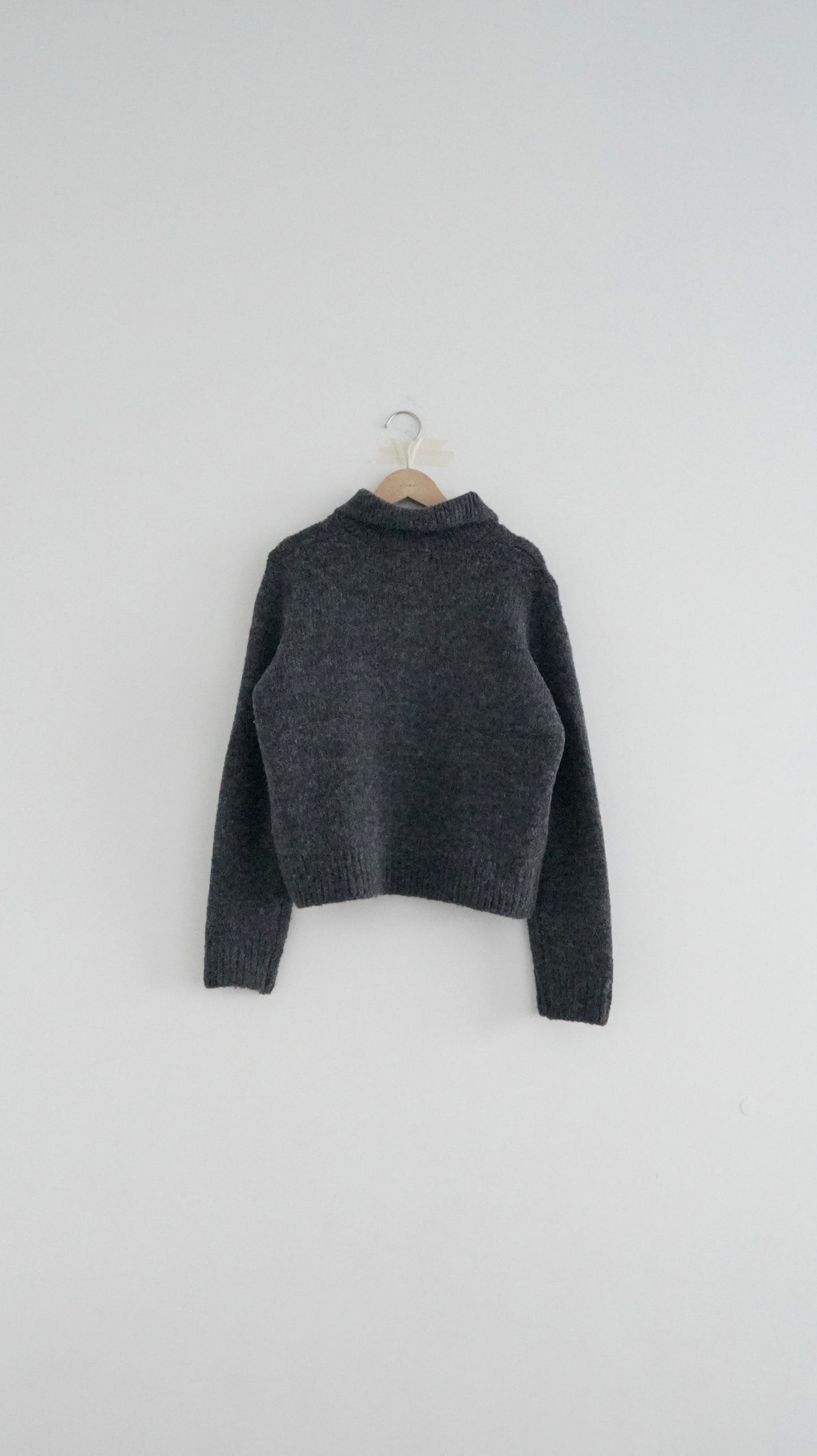knitted shirt jacket in dark grey ( pre-order )