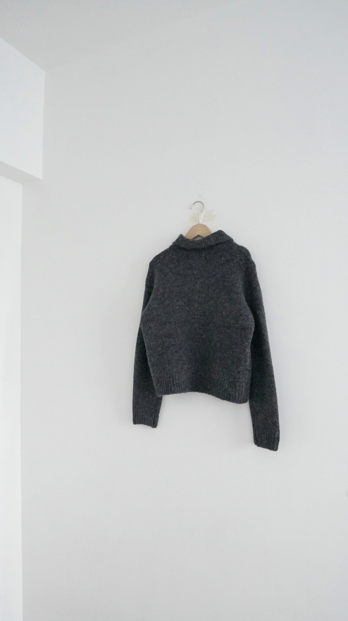 knitted shirt jacket in dark grey ( pre-order )