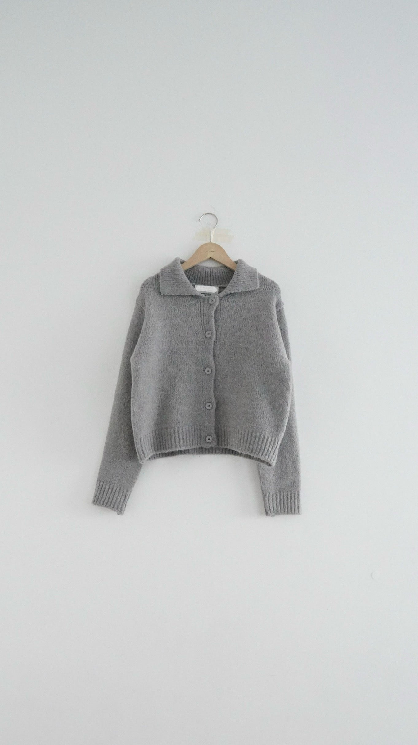 knitted shirt jacket in grey (pre-order)