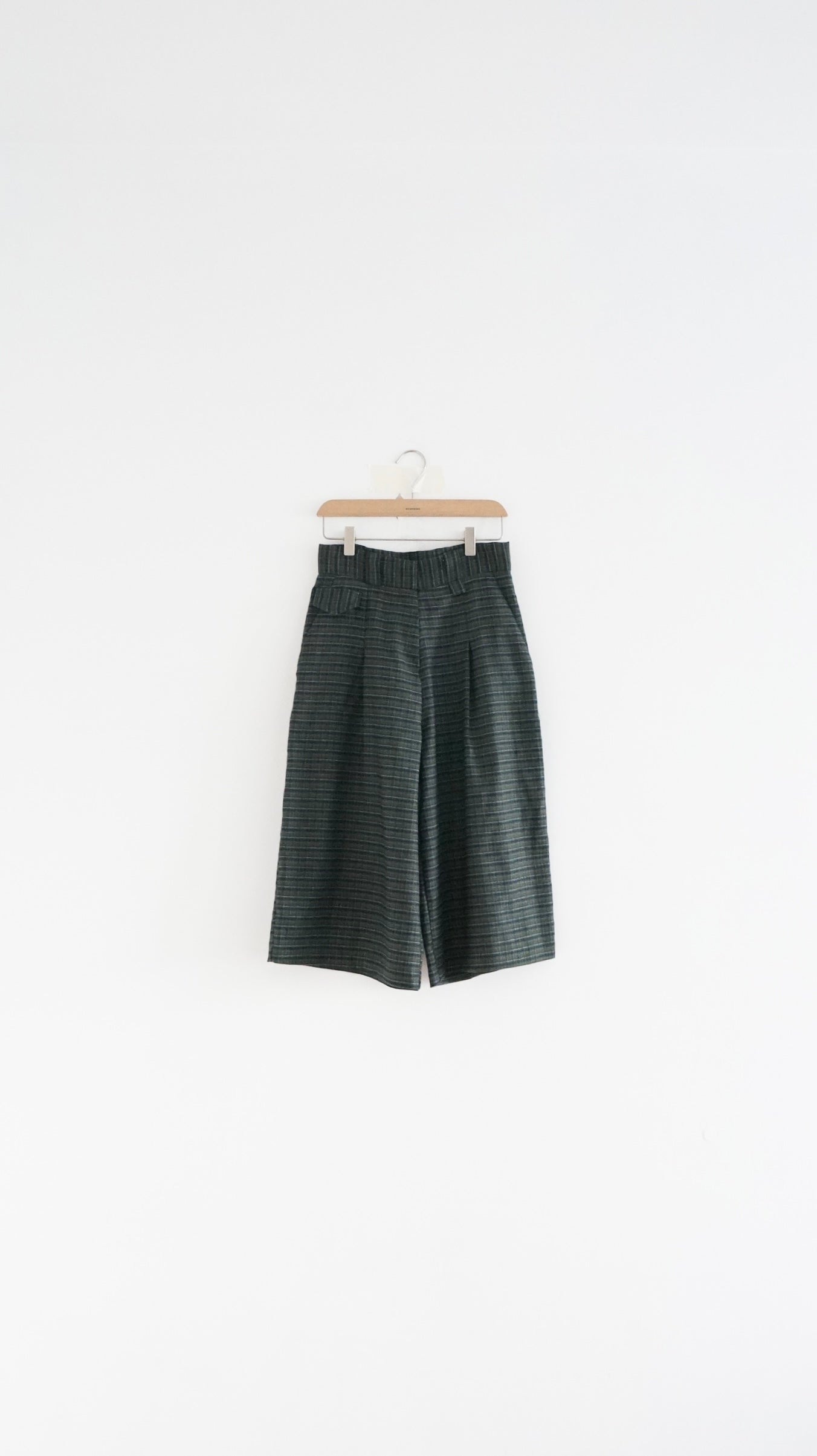 rhea retro check midi pants in lincoln green (pre-order)