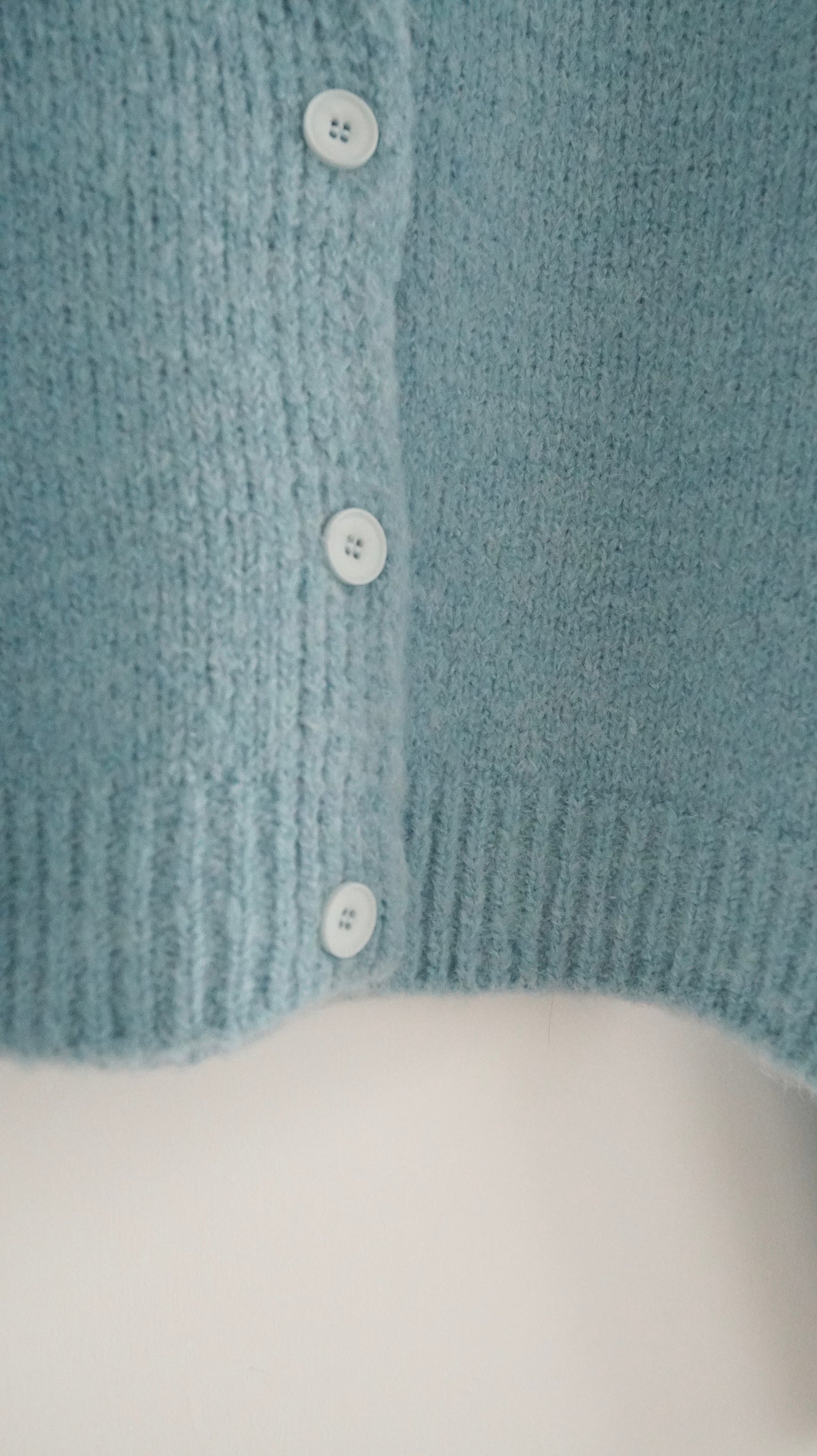 knitted shirt jacket in lake blue ( pre-order )