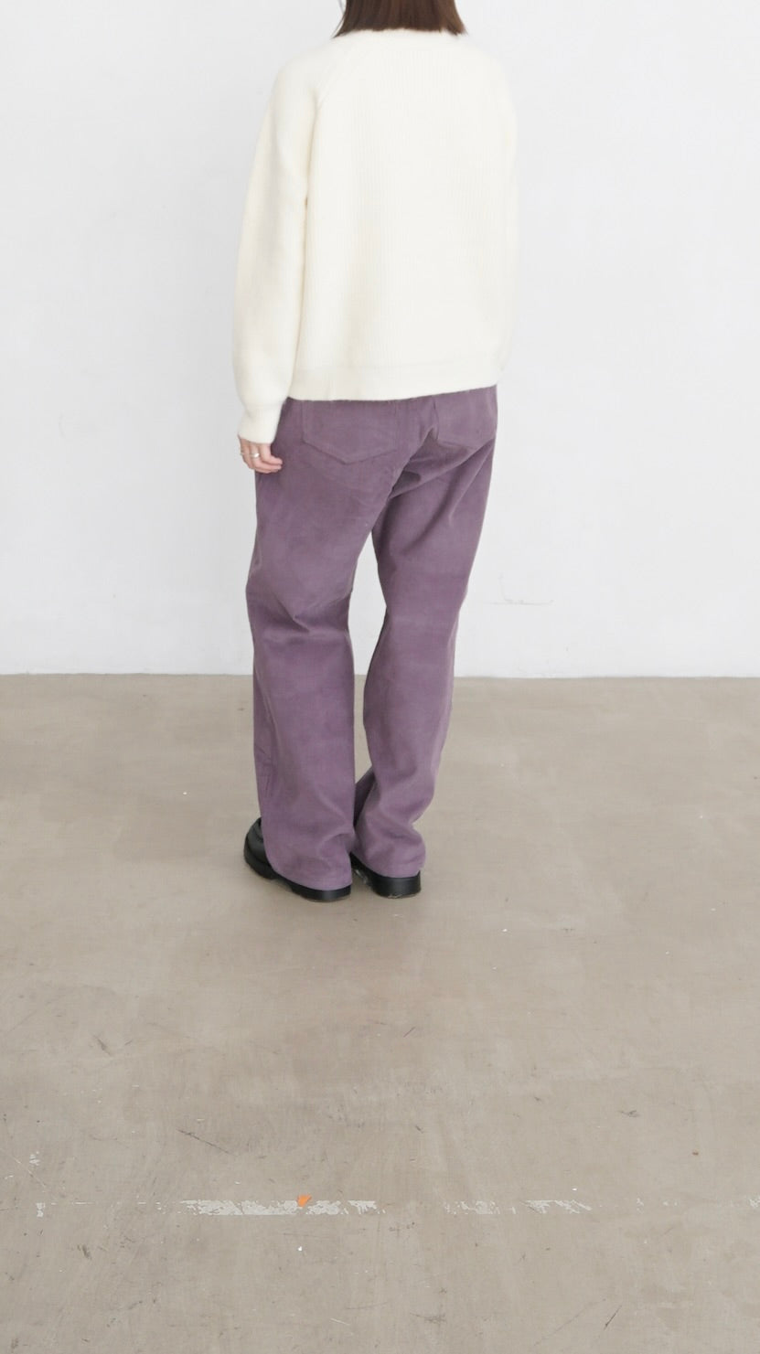 tess fine corduroy trousers in pink lavender