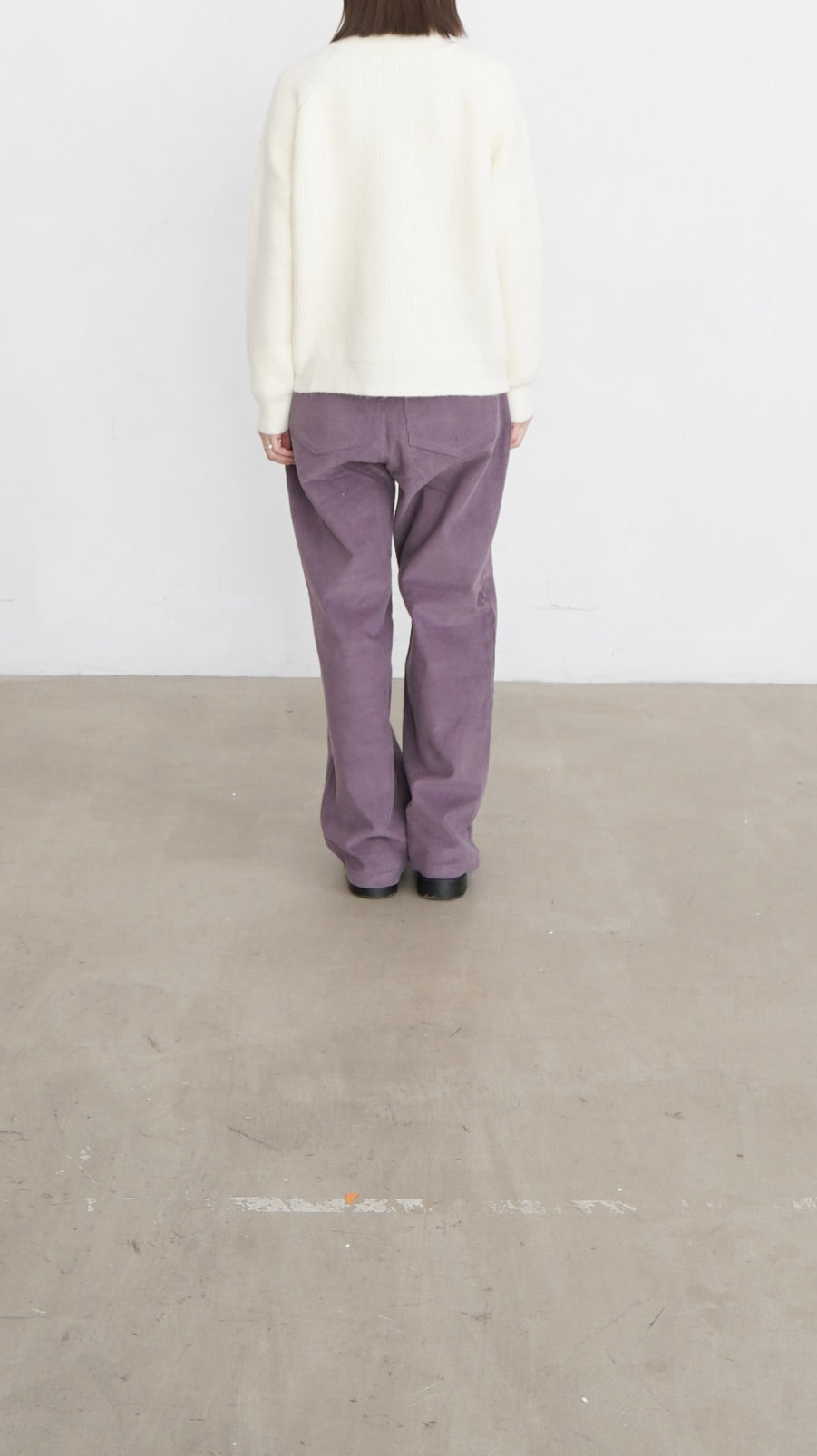 tess fine corduroy trousers in pink lavender