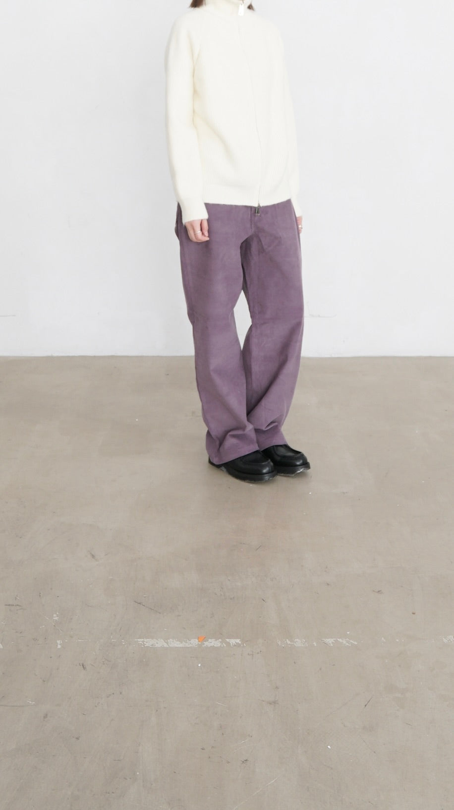 tess fine corduroy trousers in pink lavender