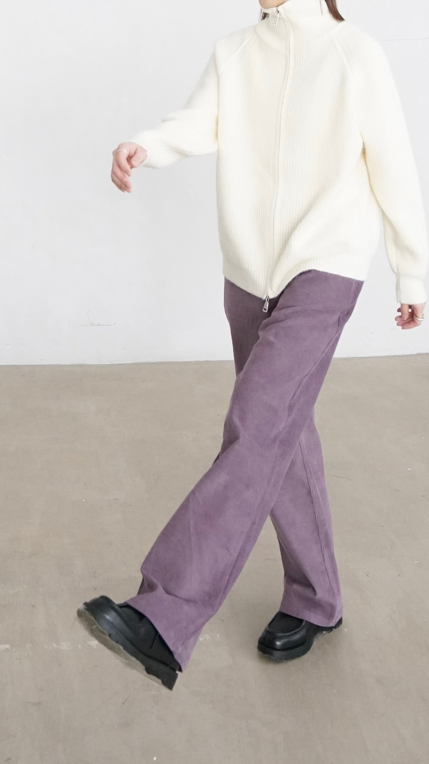 tess fine corduroy trousers in pink lavender