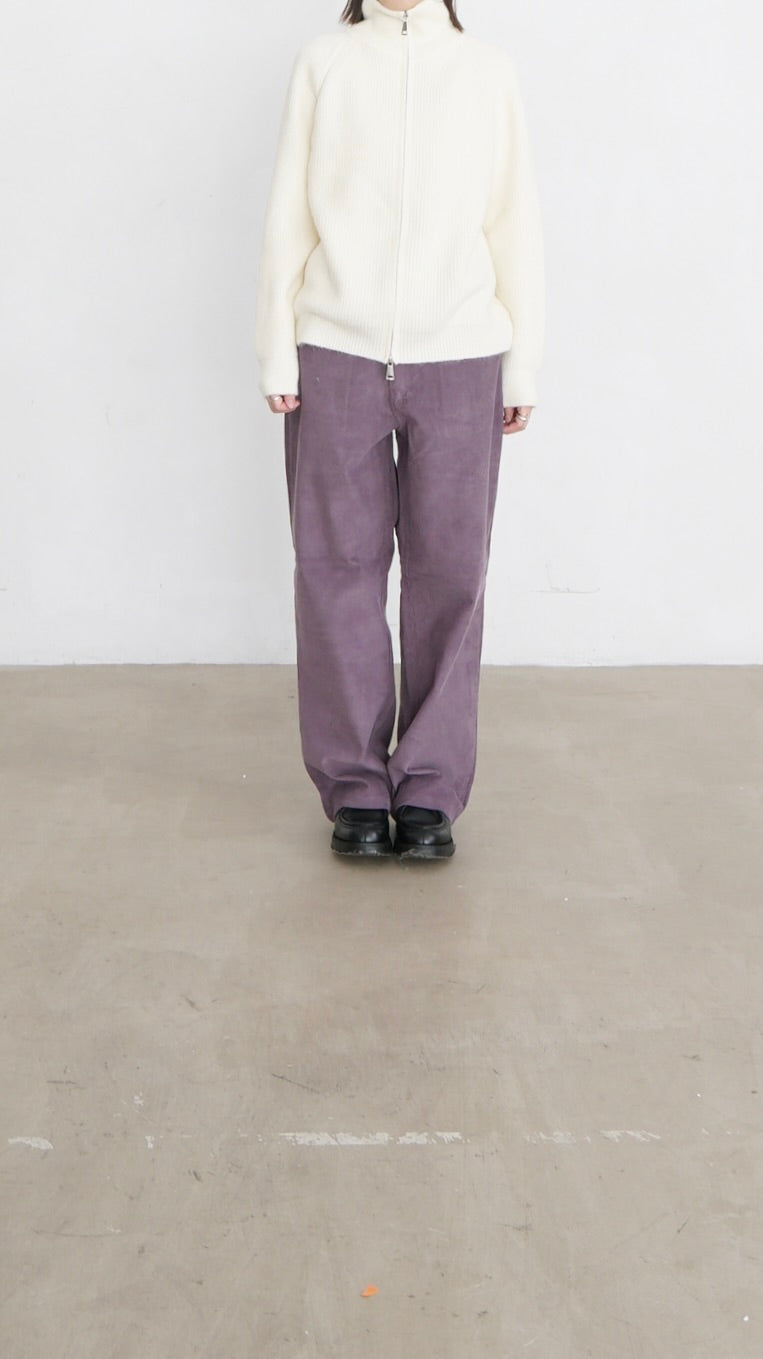 tess fine corduroy trousers in pink lavender