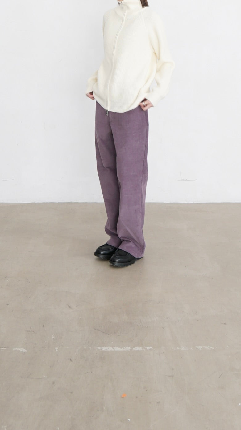 tess fine corduroy trousers in pink lavender