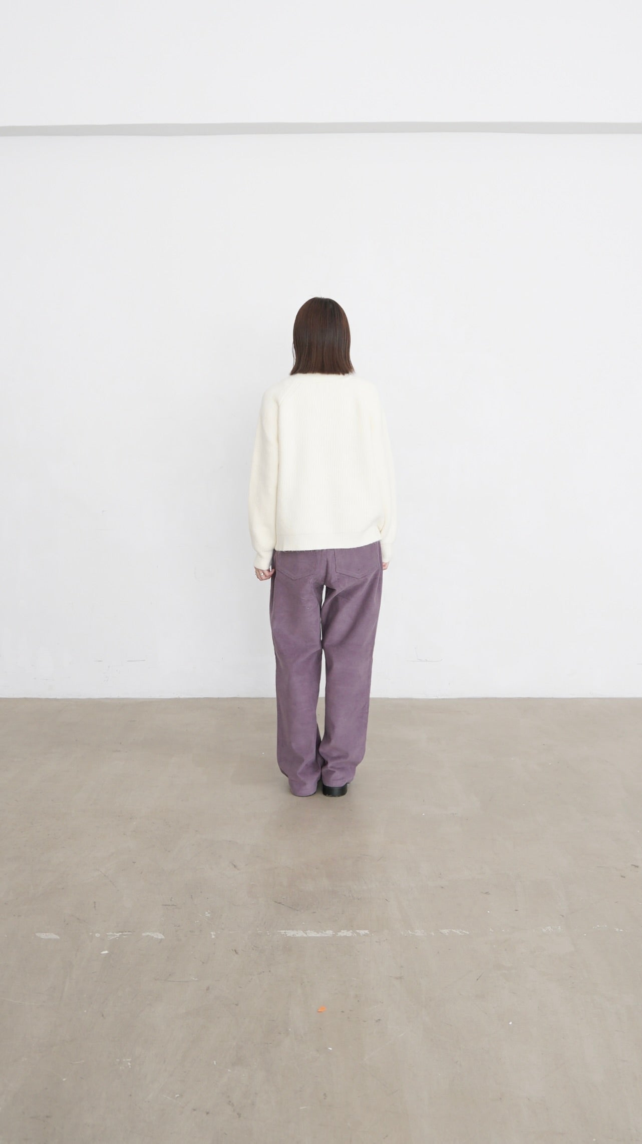 tess fine corduroy trousers in pink lavender