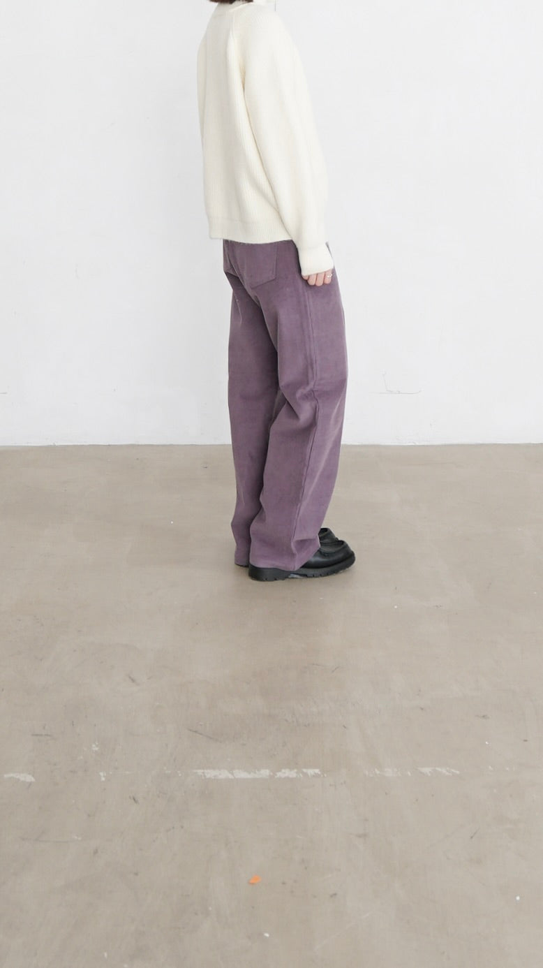 tess fine corduroy trousers in pink lavender