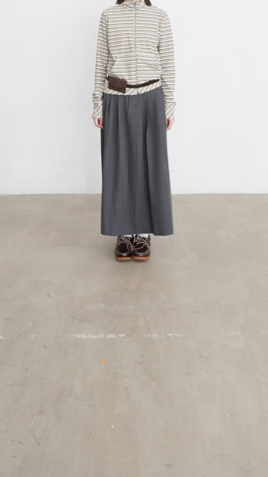 structured skirt-pants in charcoal (pre-order)