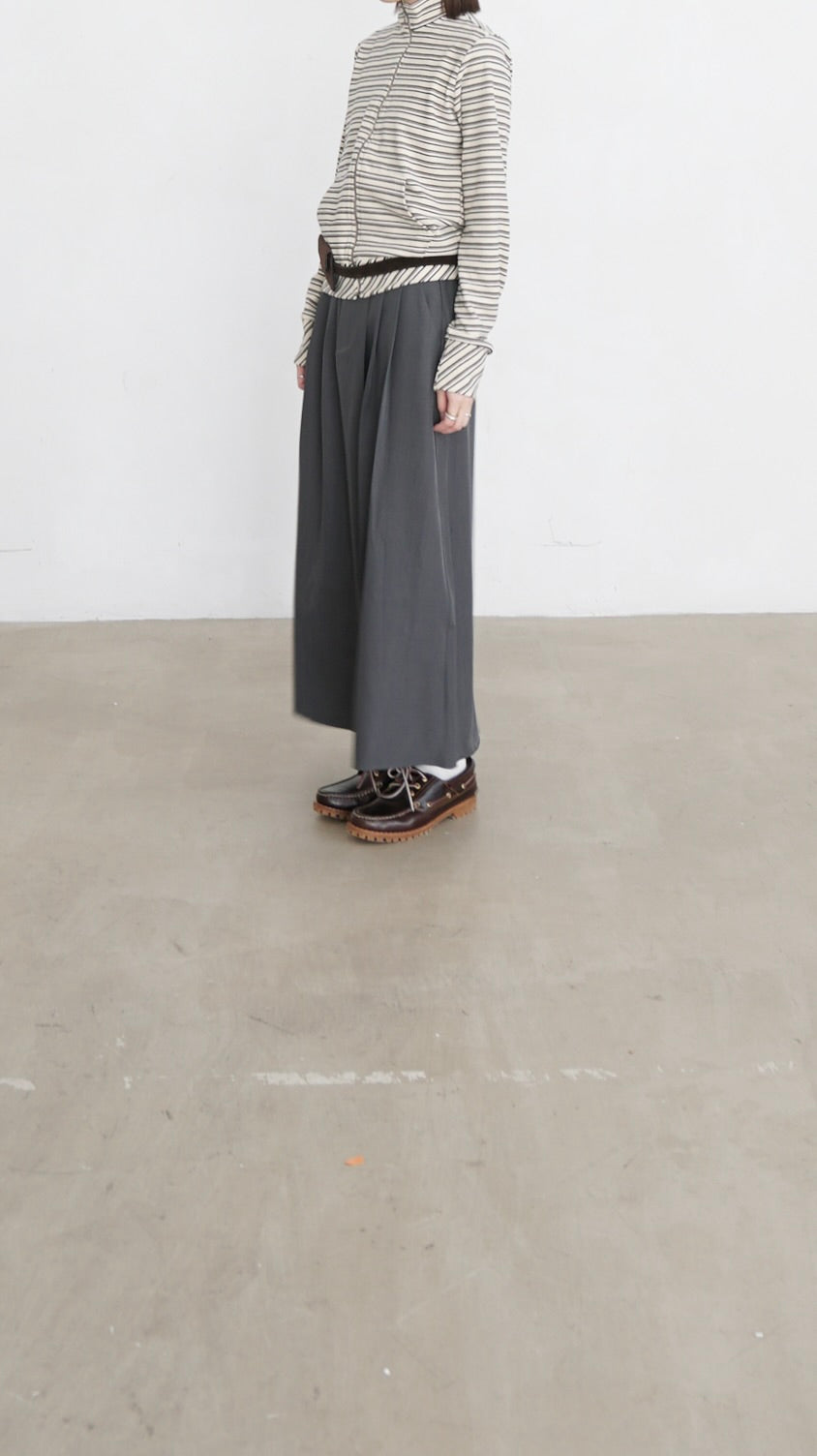 structured skirt-pants in charcoal (pre-order)