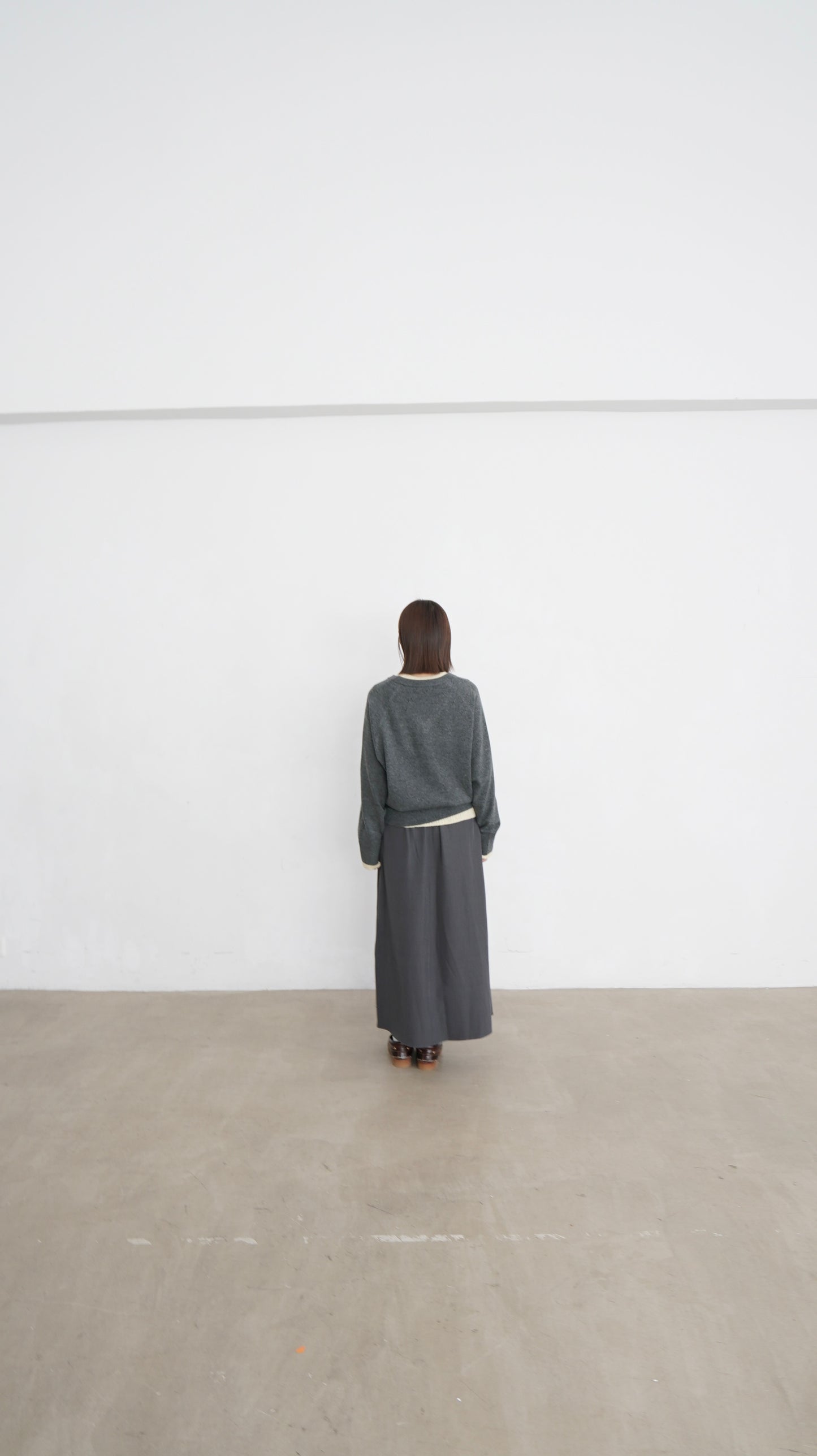 structured skirt-pants in charcoal (pre-order)