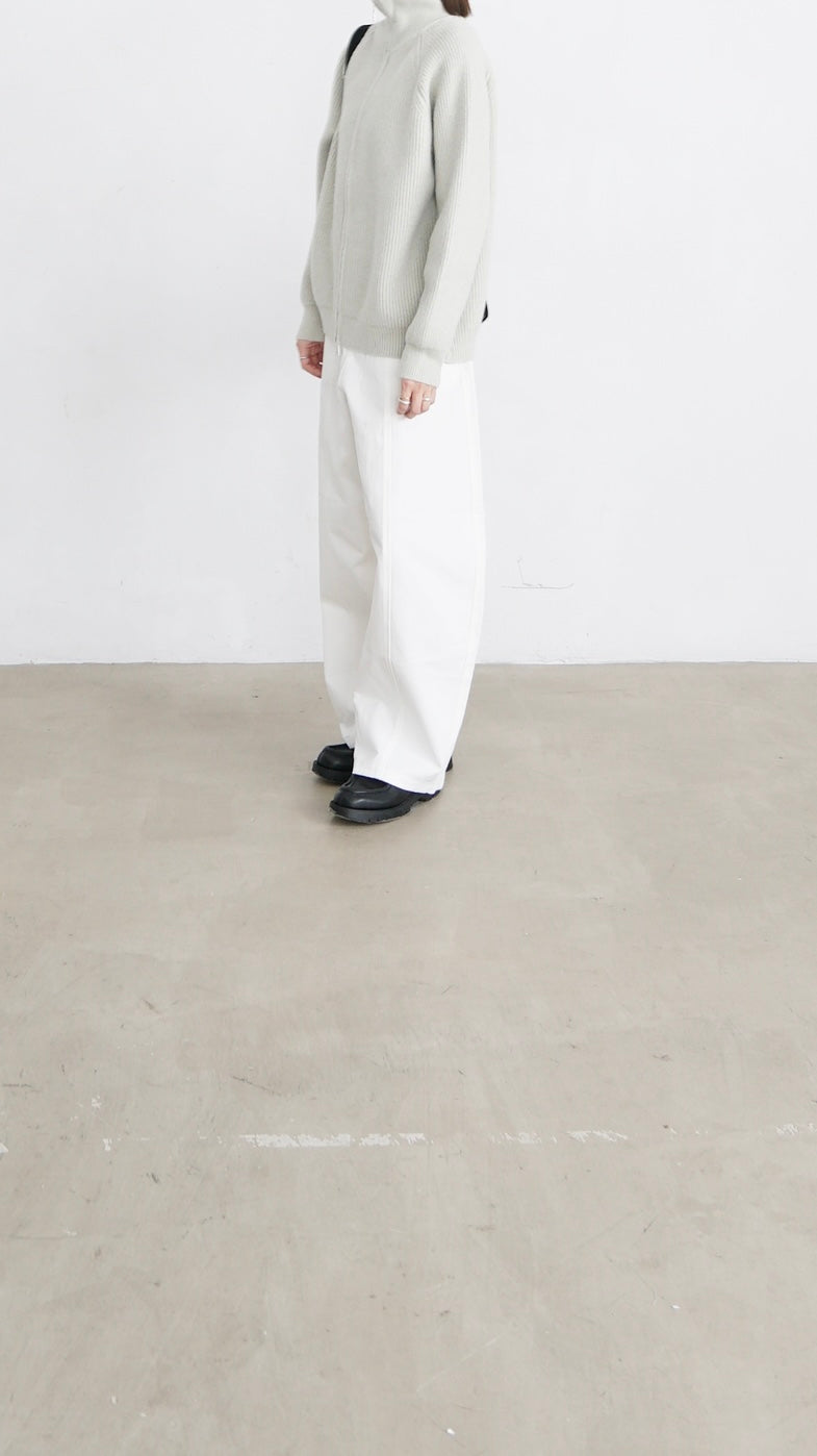 runa ribbed high neck knit jacket in glaucous green (pre-order)