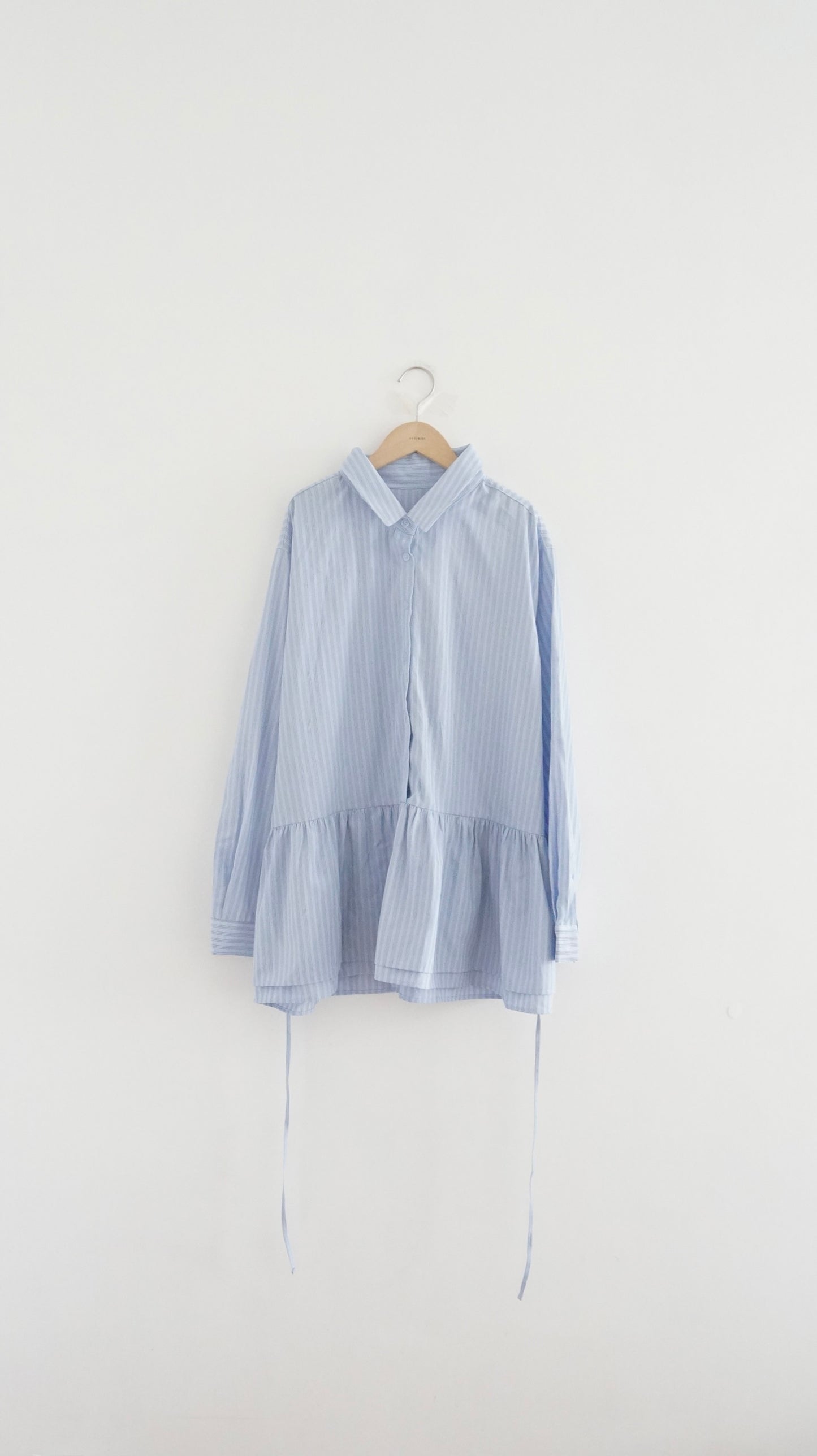 striped shirt dress-top in baby-blue (pre-order)