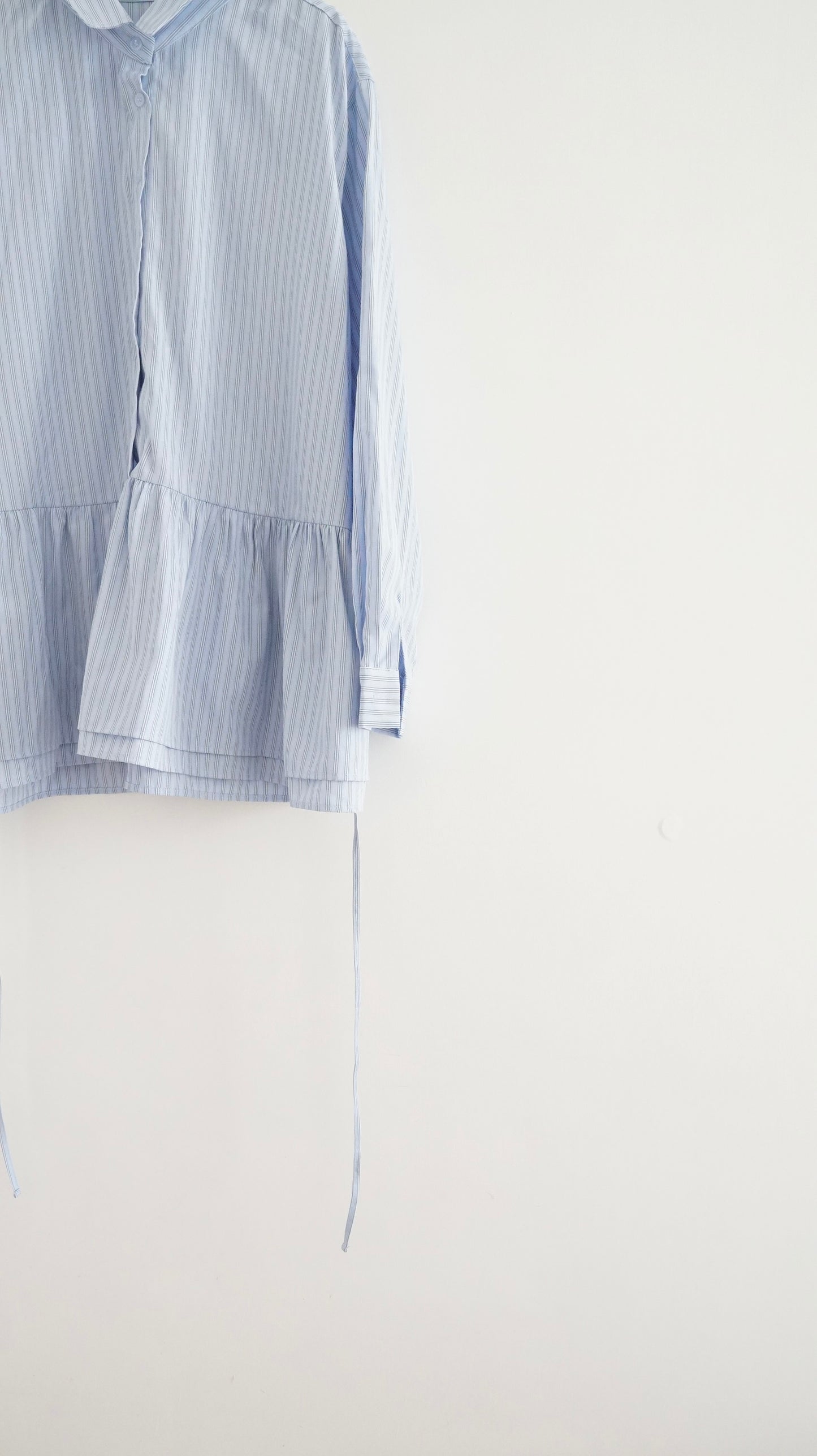 striped shirt dress-top in baby-blue (pre-order)