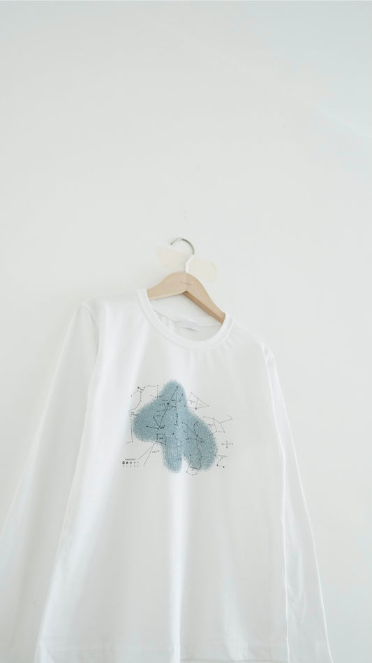 the orion print tee in white (pre-order)