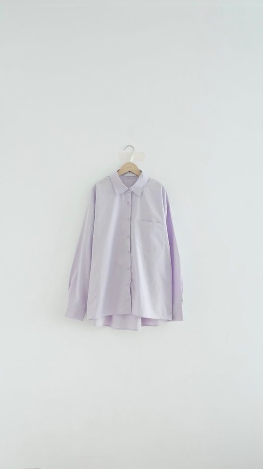 skye oversized shirt jacket in light purple (pre-order)