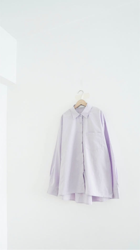 skye oversized shirt jacket in light purple (pre-order)