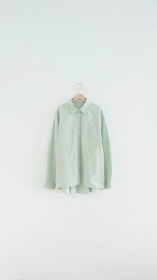 skye oversized shirt jacket in mint (pre-order)