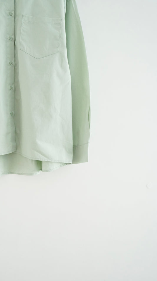 skye oversized shirt jacket in mint (pre-order)