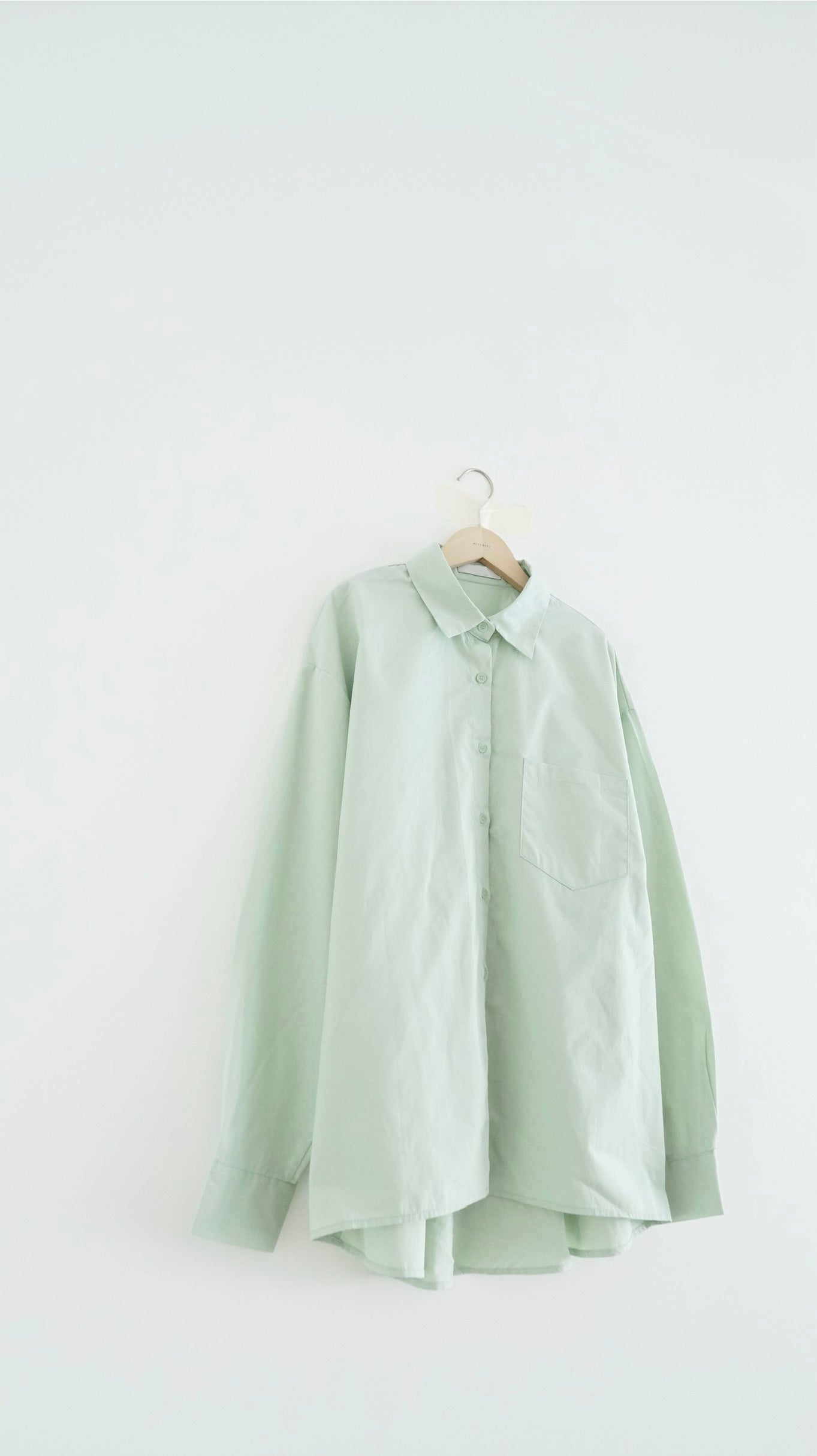 skye oversized shirt jacket in mint (pre-order)