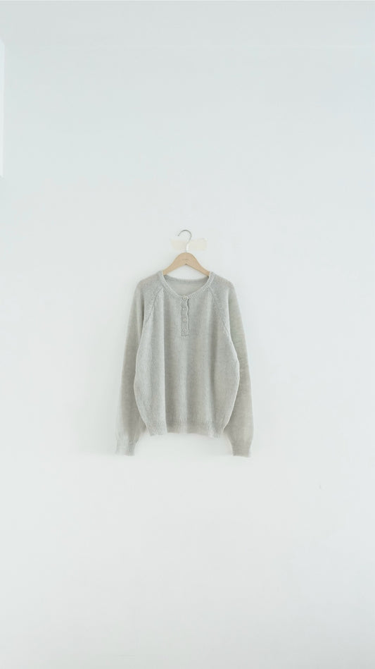 nico sheer knit sweater in grey (pre-order)
