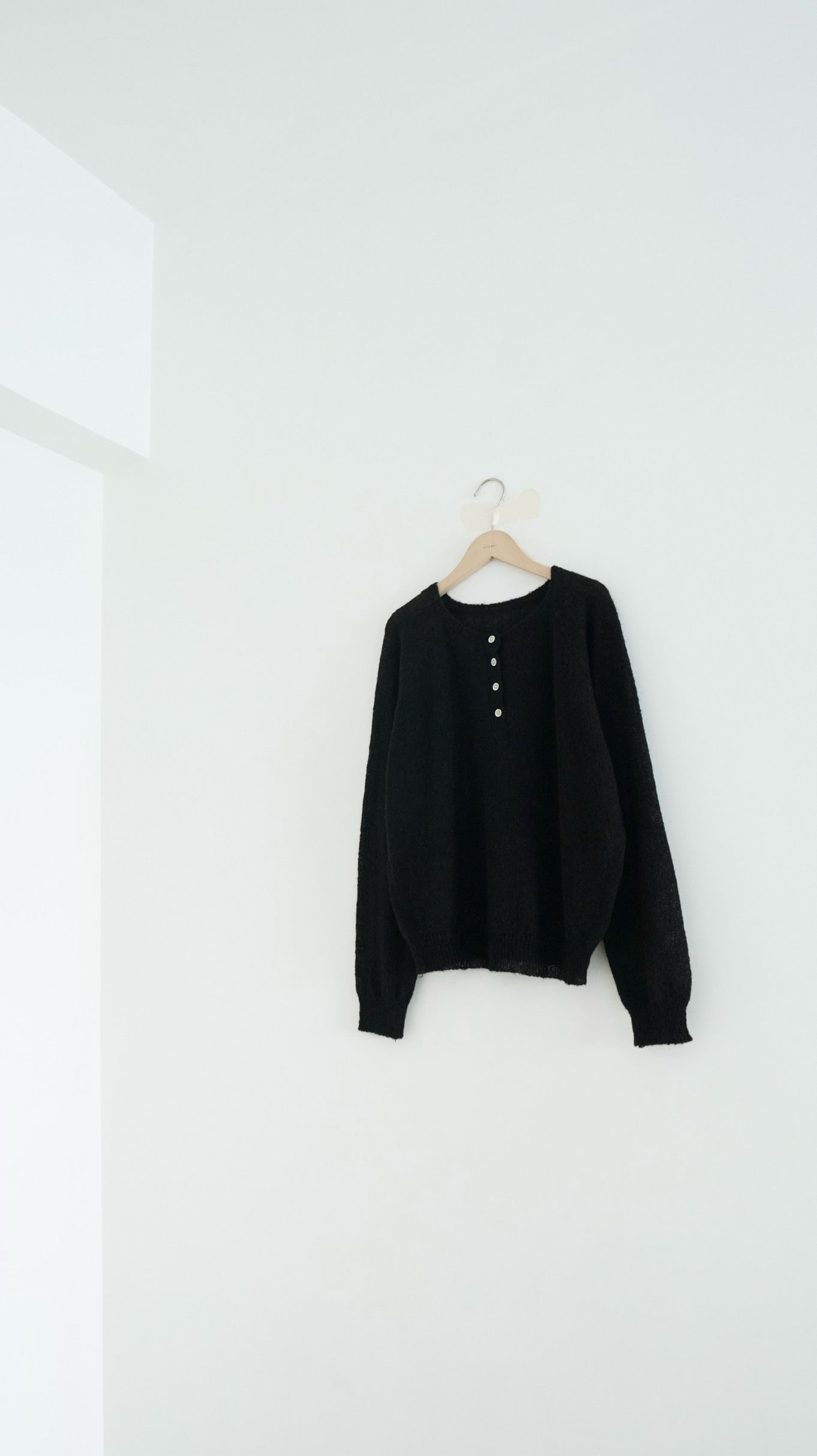 nico sheer knit sweater in black (pre-order)