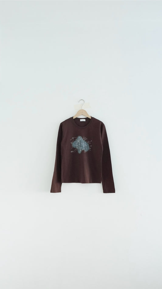 the orion print tee in brown (pre-order)