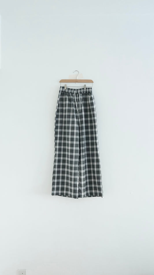 The kyoto checked trousers in black (pre-order)