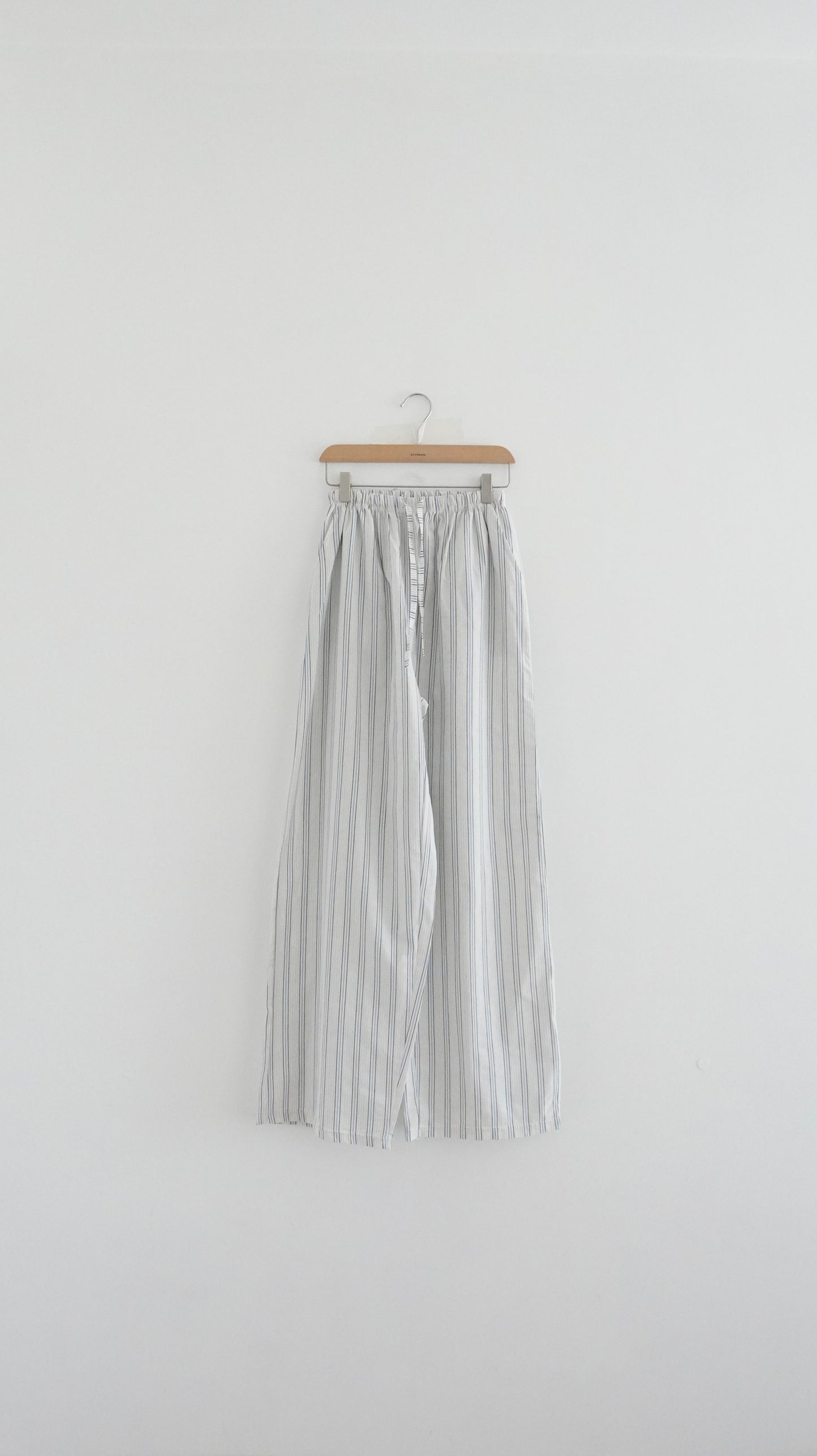 causal striped wide pants in baby blue