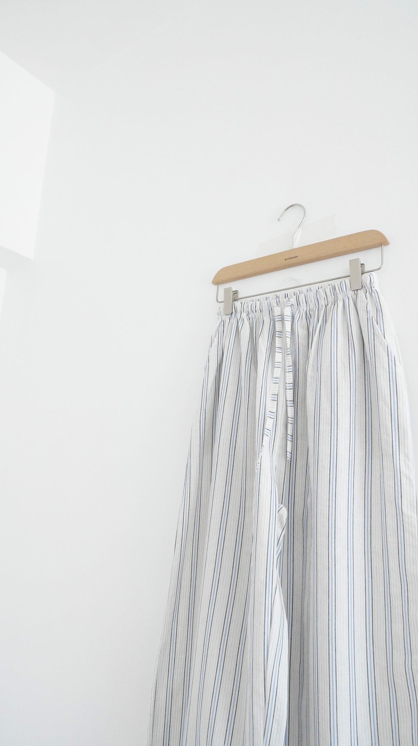 causal striped wide pants in baby blue