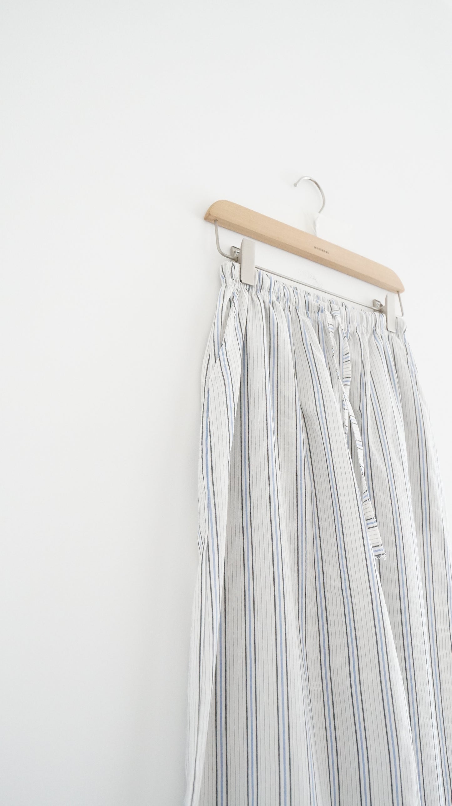 causal striped wide pants in baby blue