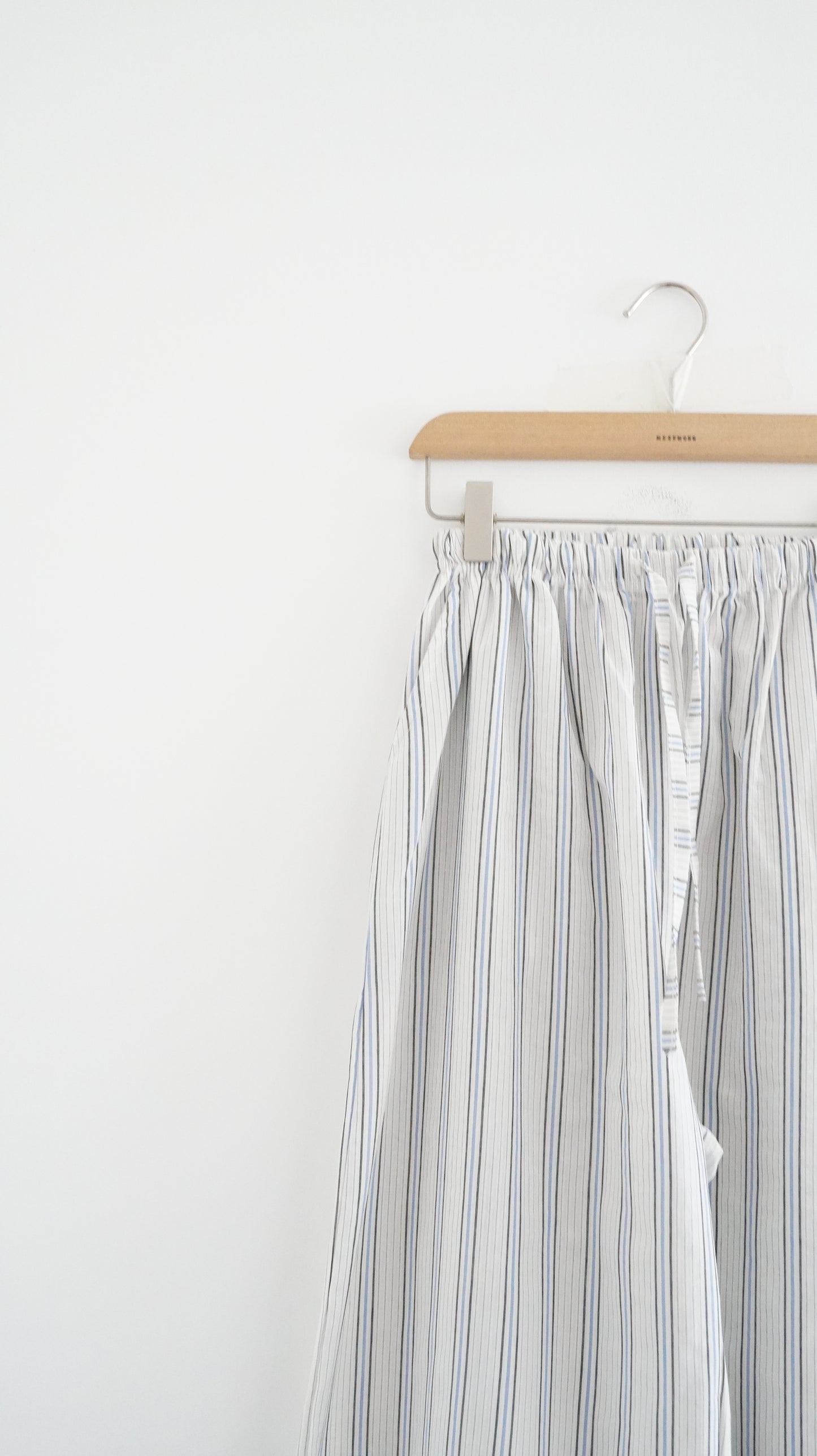 causal striped wide pants in baby blue
