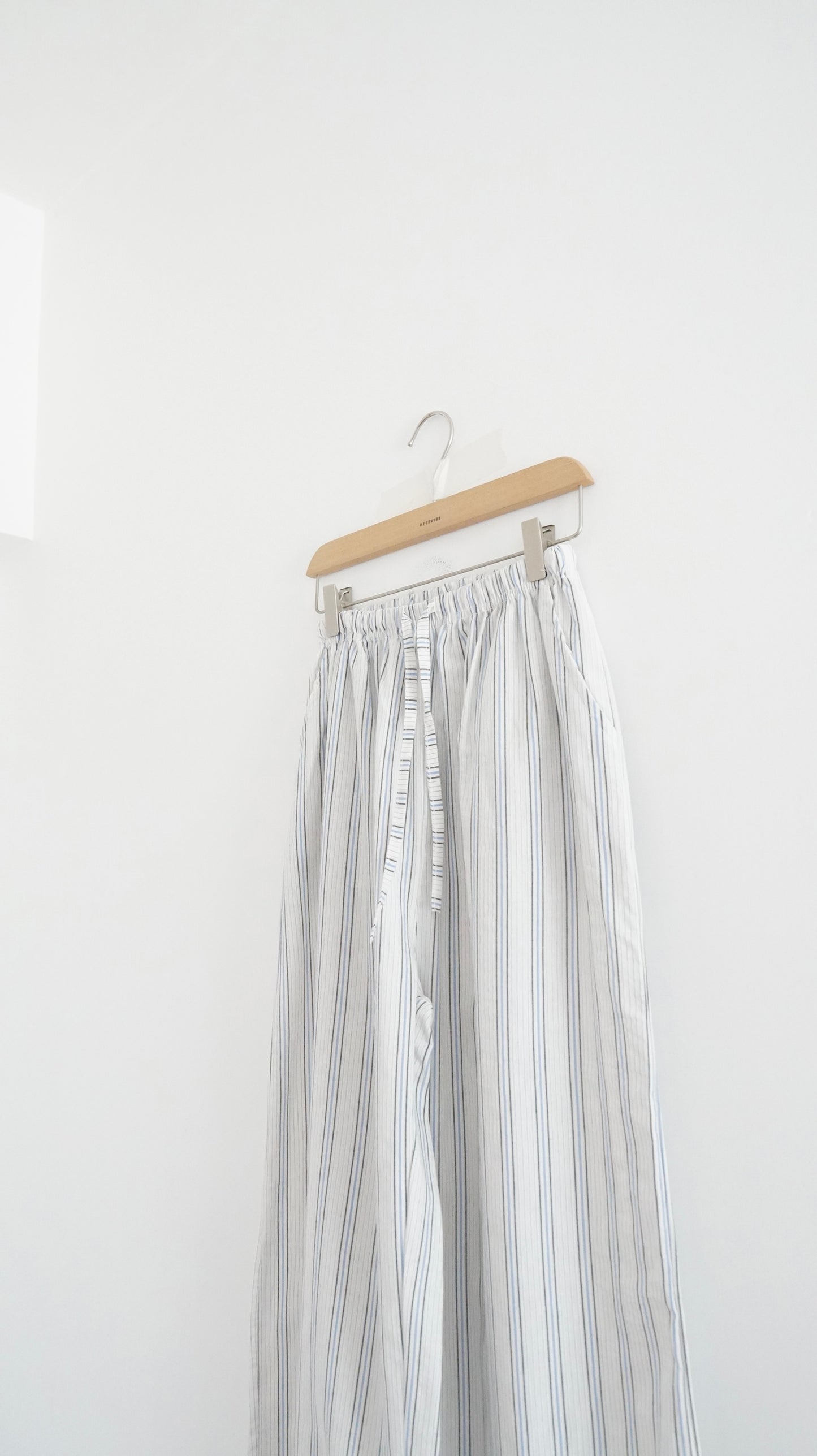 causal striped wide pants in baby blue