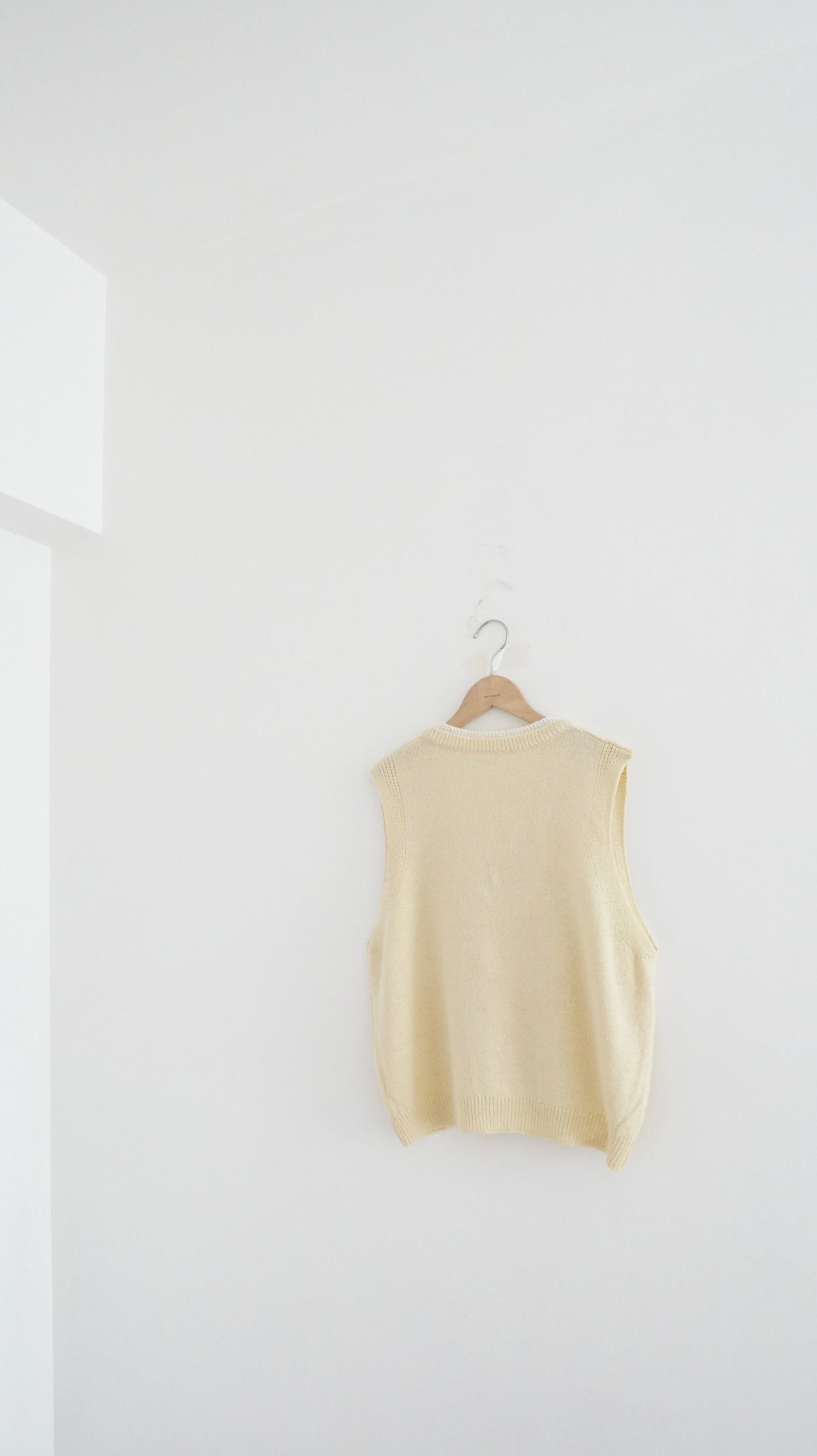 patchwork v-neck vest in lemon (pre-order)