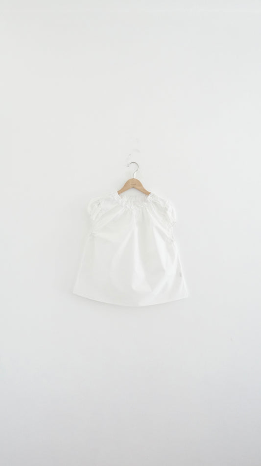 petal neck blouse in white