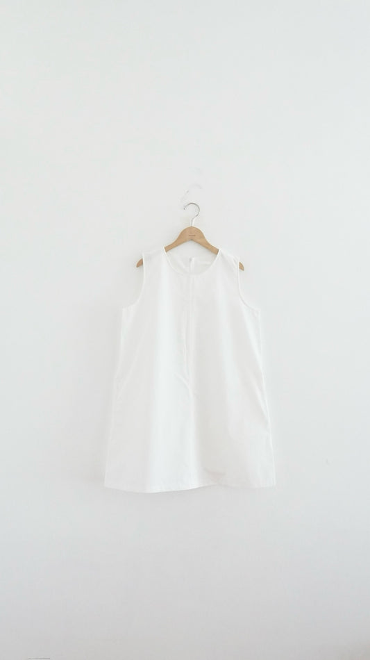 float tank dress top in white (pre-order)