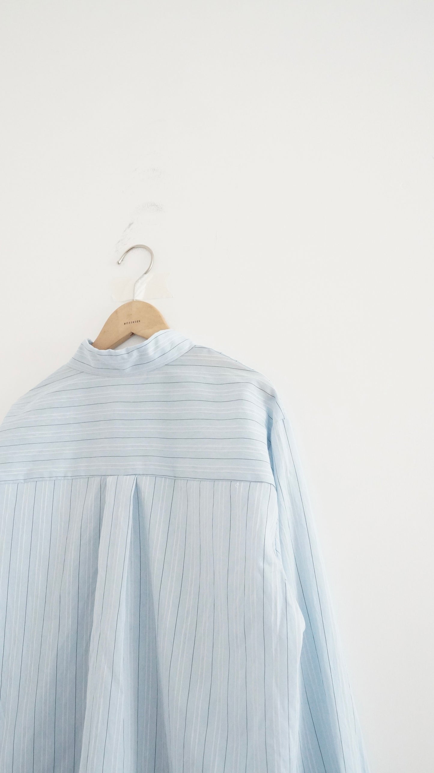 breezy stripe tencel shirt in baby-blue (pre-order)
