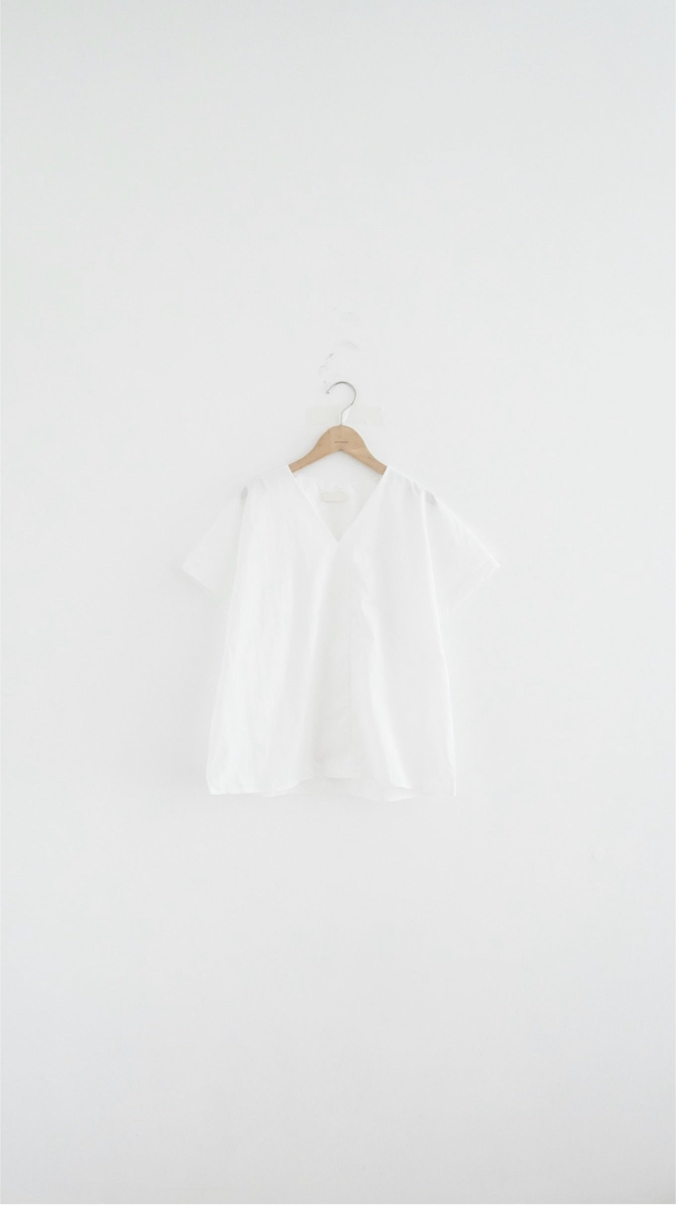 sheersense v-neck blouse in white
