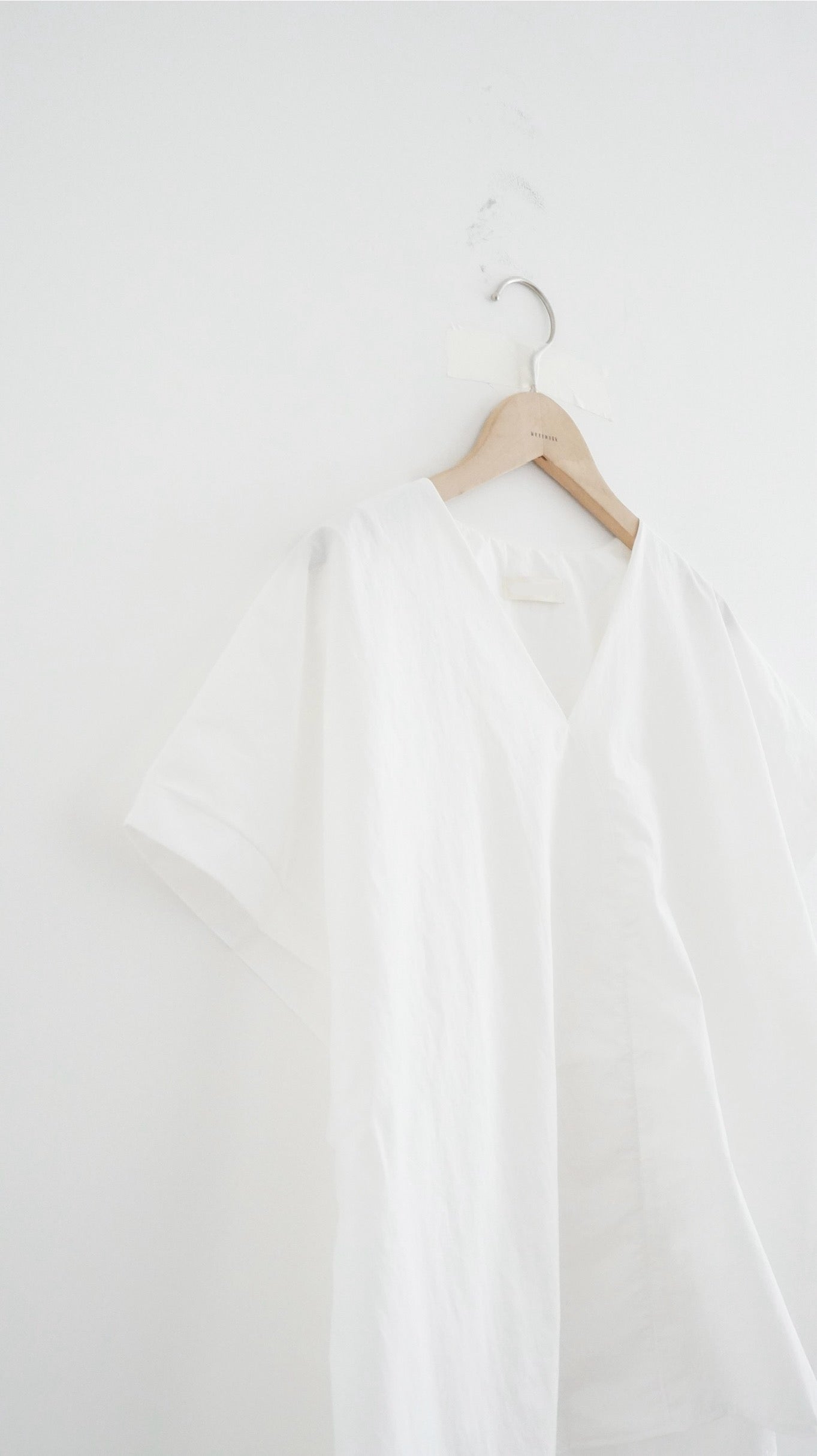 sheersense v-neck blouse in white