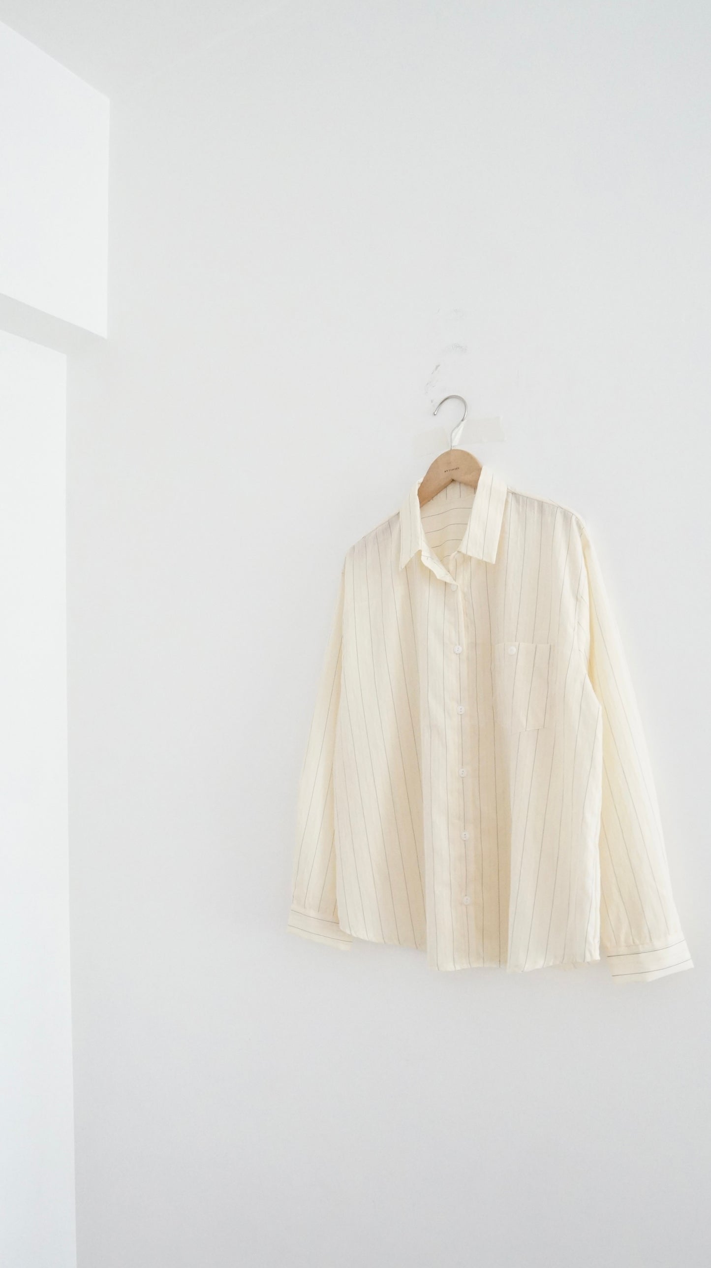 breezy stripe tencel shirt in lemon