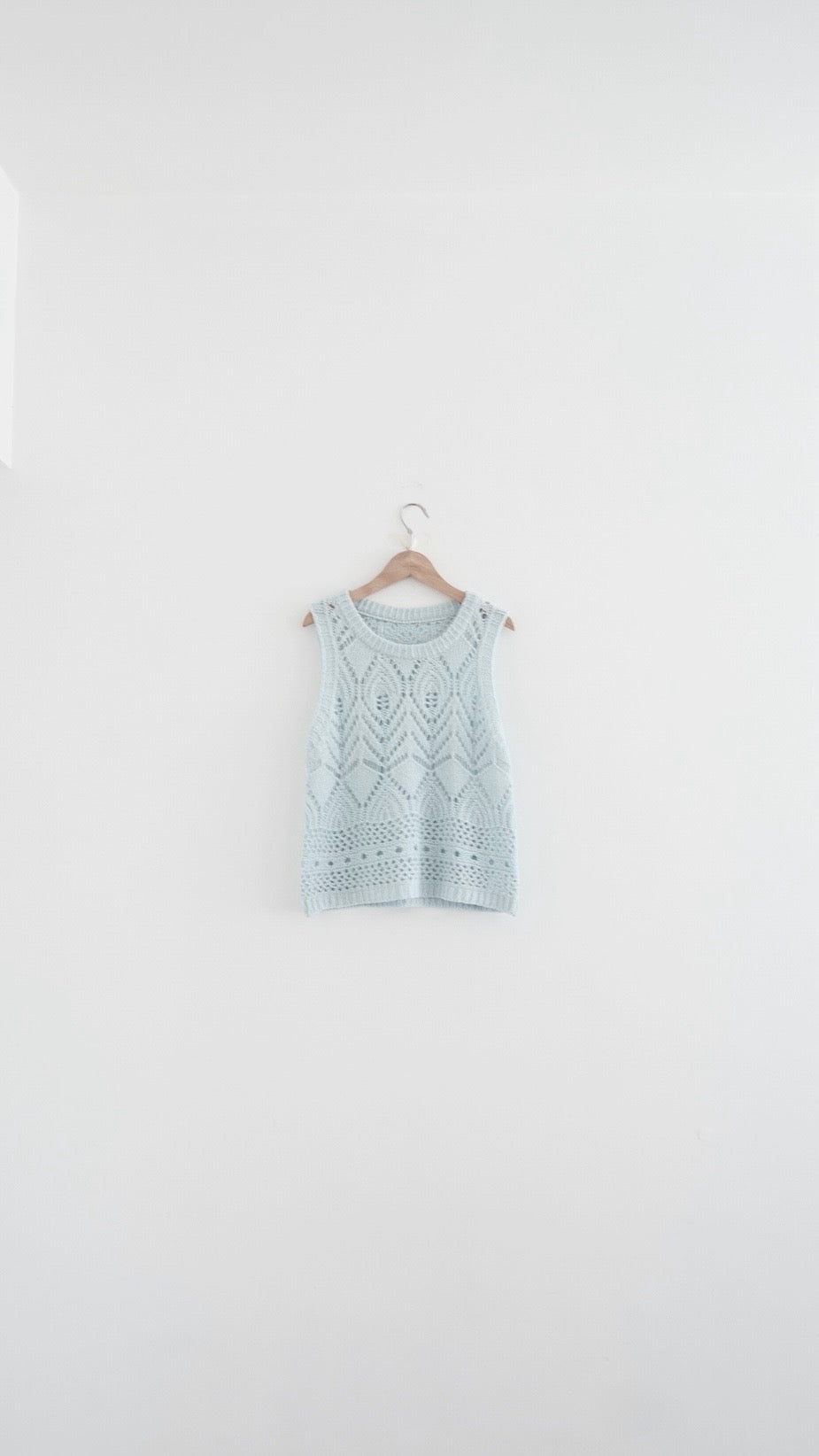 90s openwork knit top in mint (pre-order)