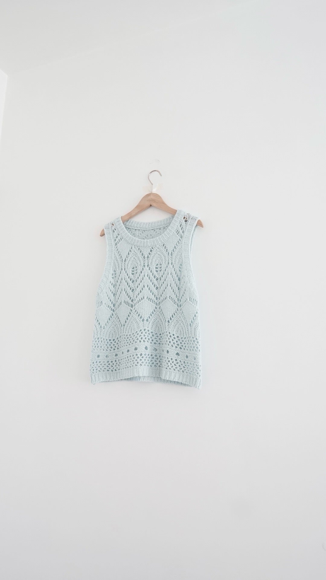 90s openwork knit top in mint (pre-order)