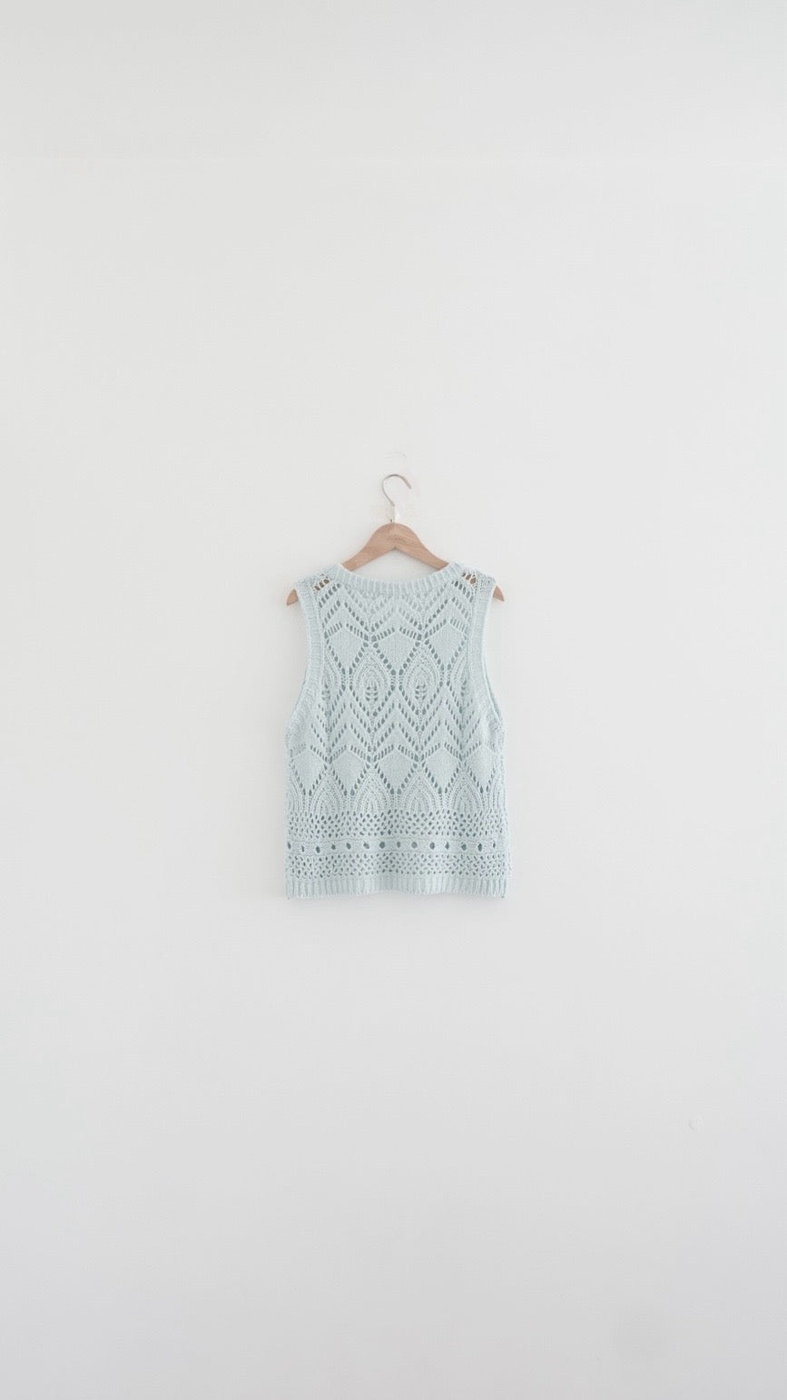 90s openwork knit top in mint (pre-order)