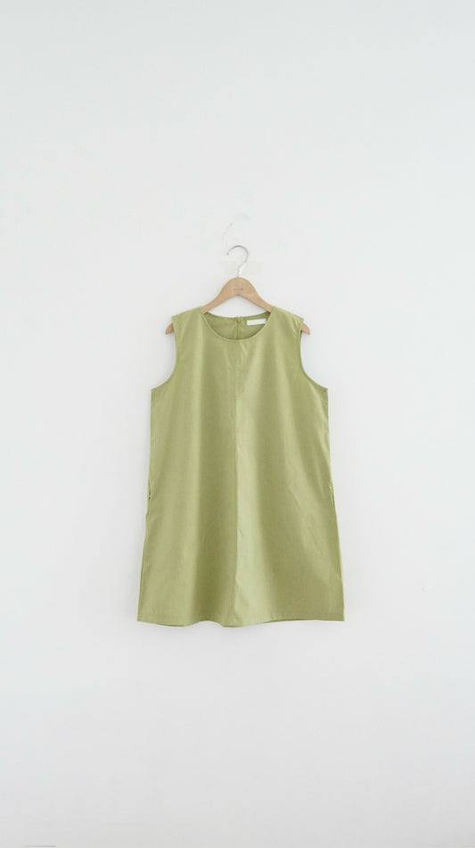 float tank dress top in green