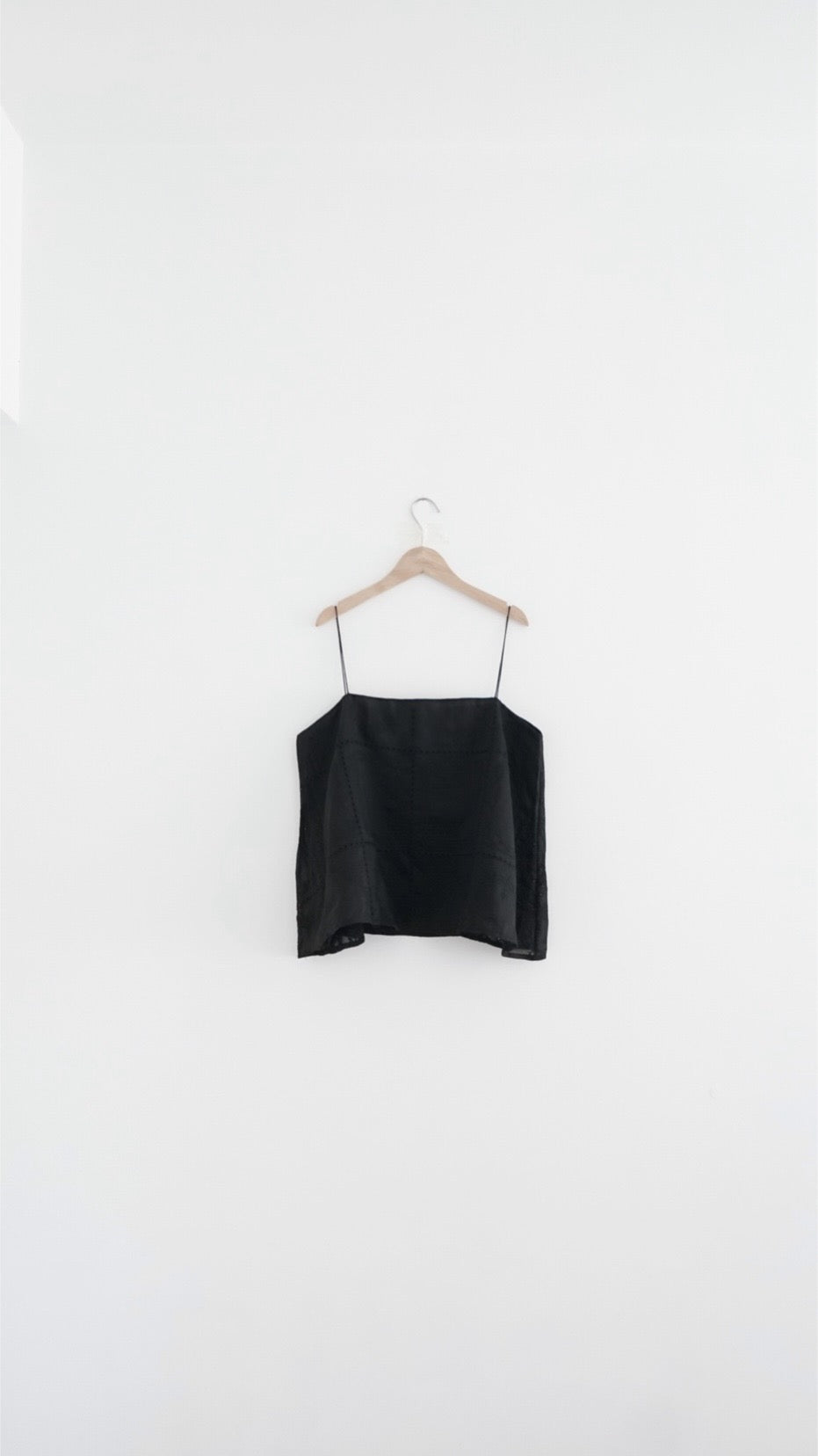 airy flared camisole top in black (pre-order)
