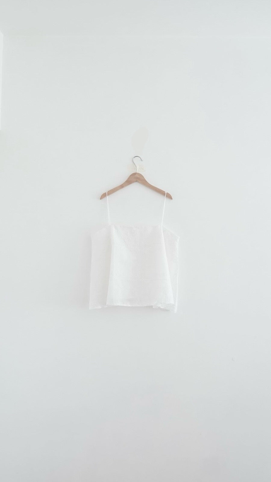 airy flared camisole top in white (pre-order)