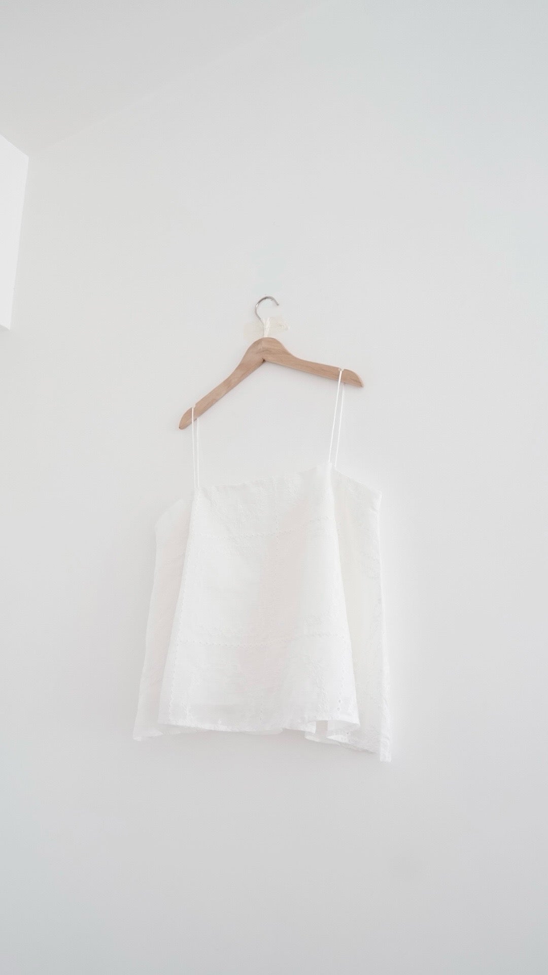 airy flared camisole top in white (pre-order)