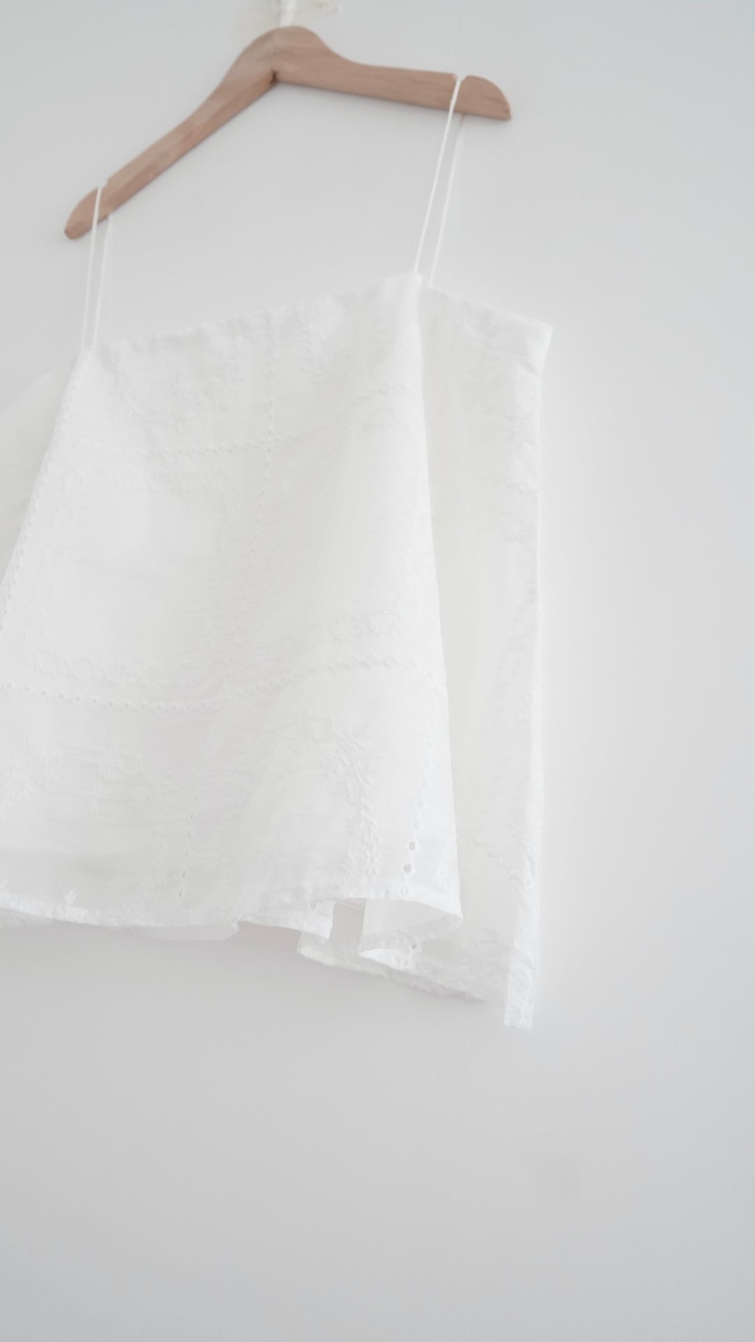 airy flared camisole top in white (pre-order)