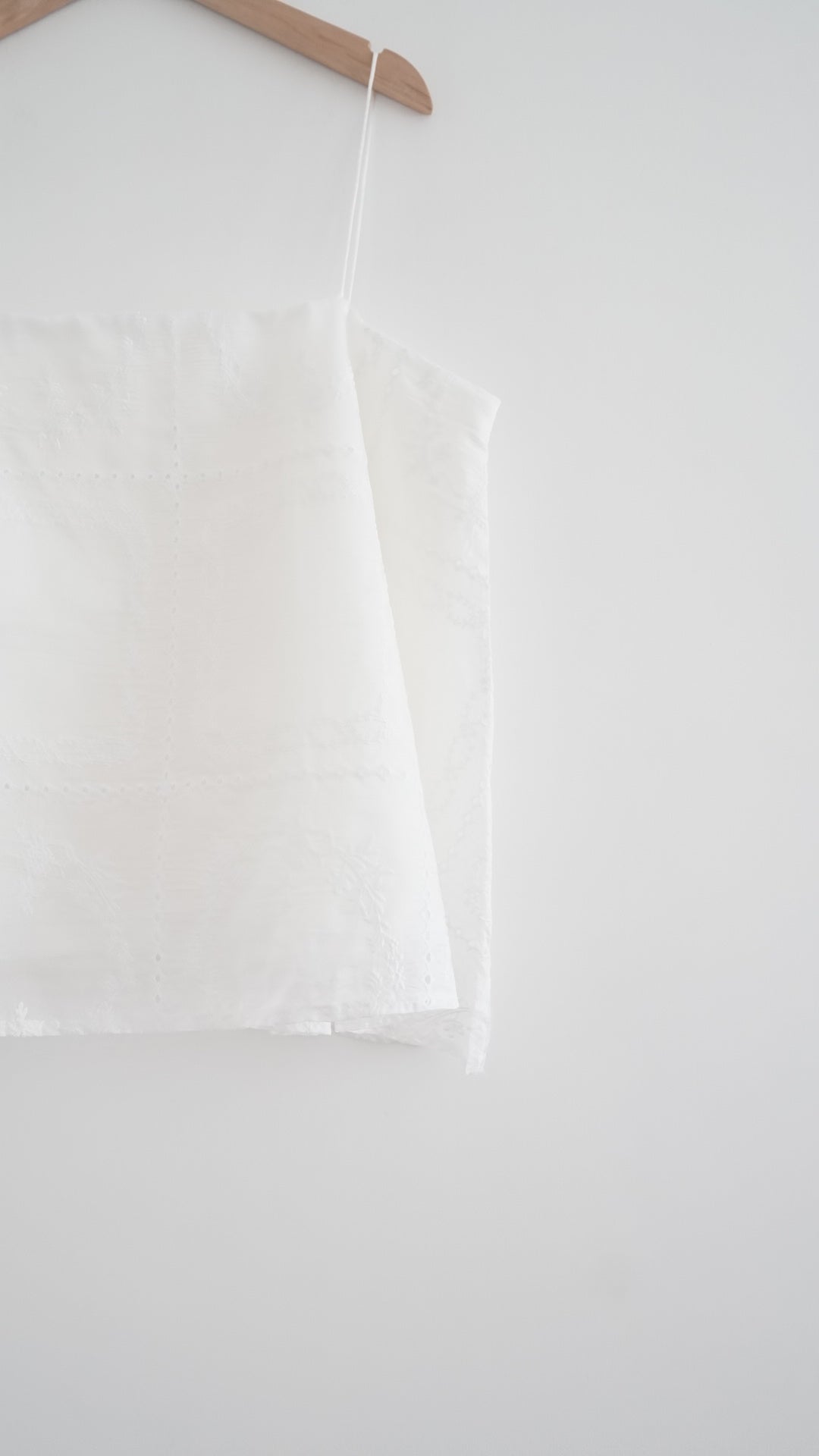 airy flared camisole top in white (pre-order)
